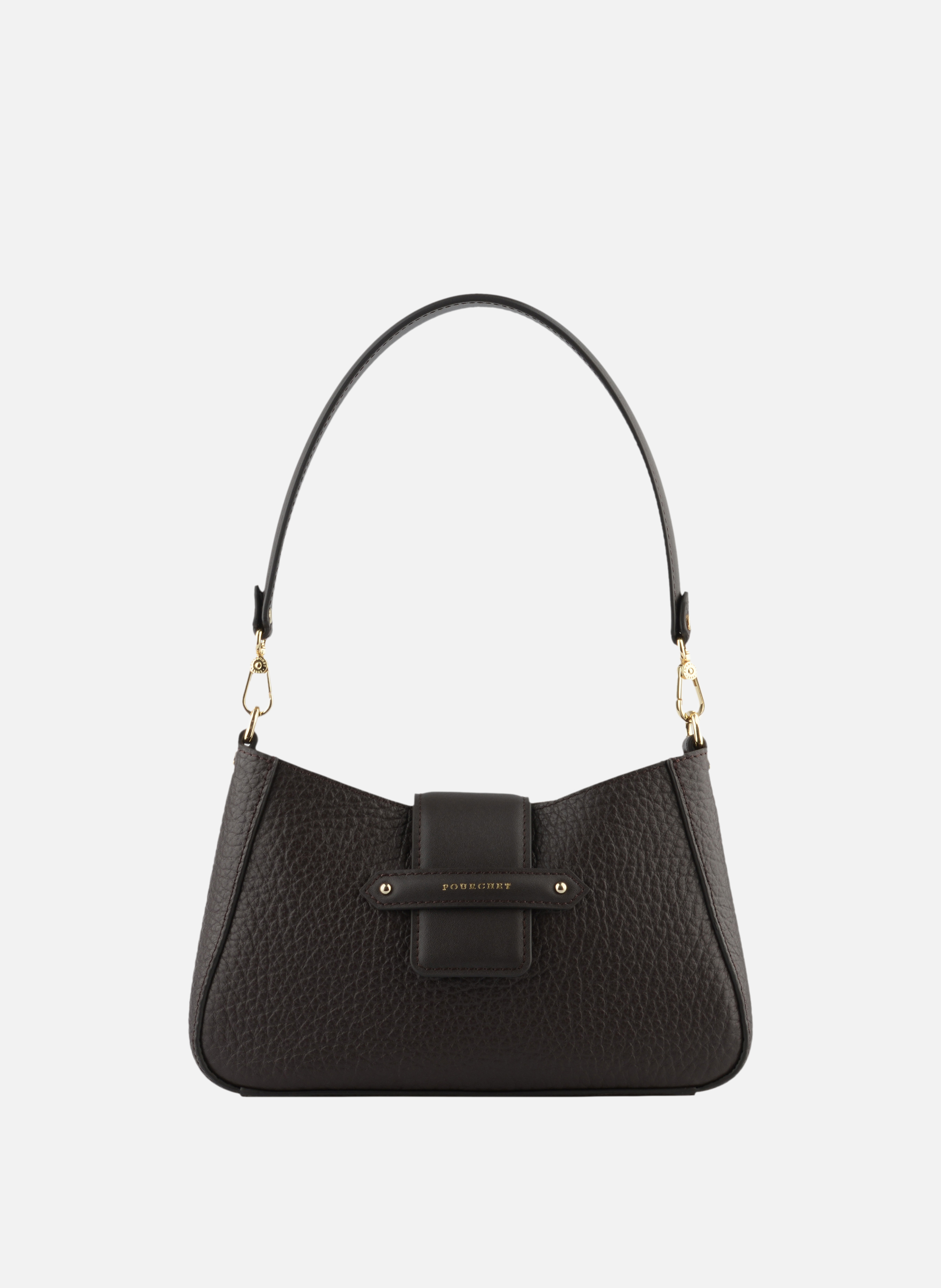 Fleuves | sac à main en cuir de vachette POURCHET Marron