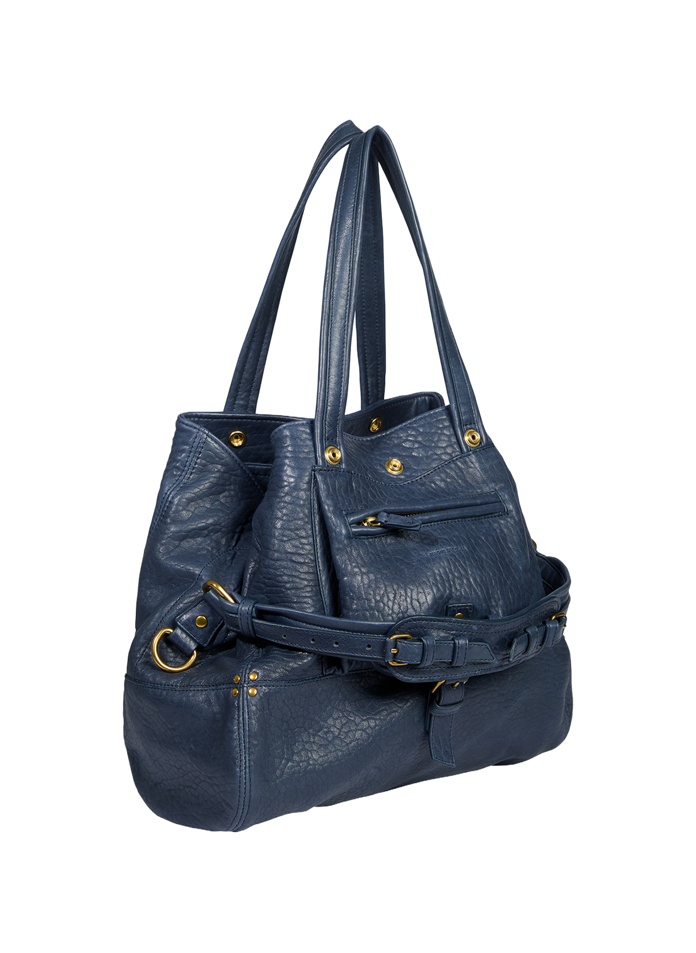 Sac épaule craquelé en cuir JÉRÔME DREYFUSS Bleu