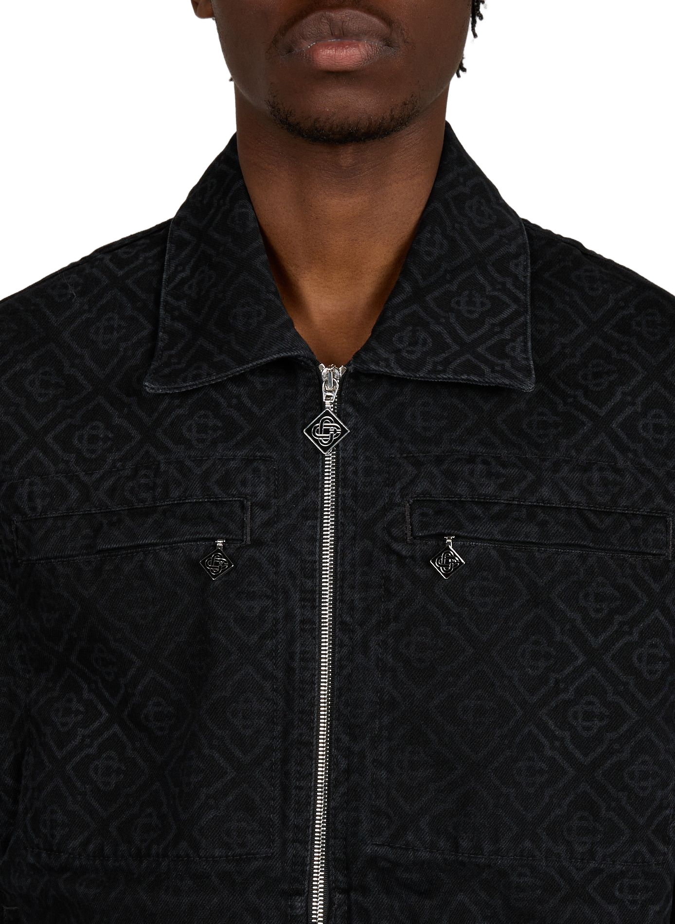 Jas met katoenen denim monogram CASABLANCA PARIS Zwart