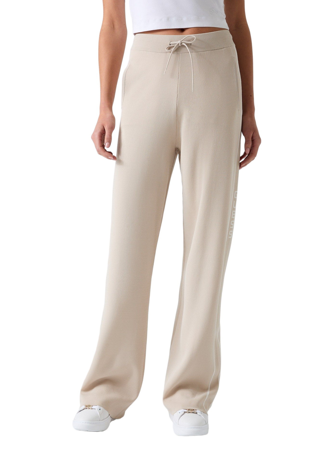 Weite Baumwollhose GUESS Beige