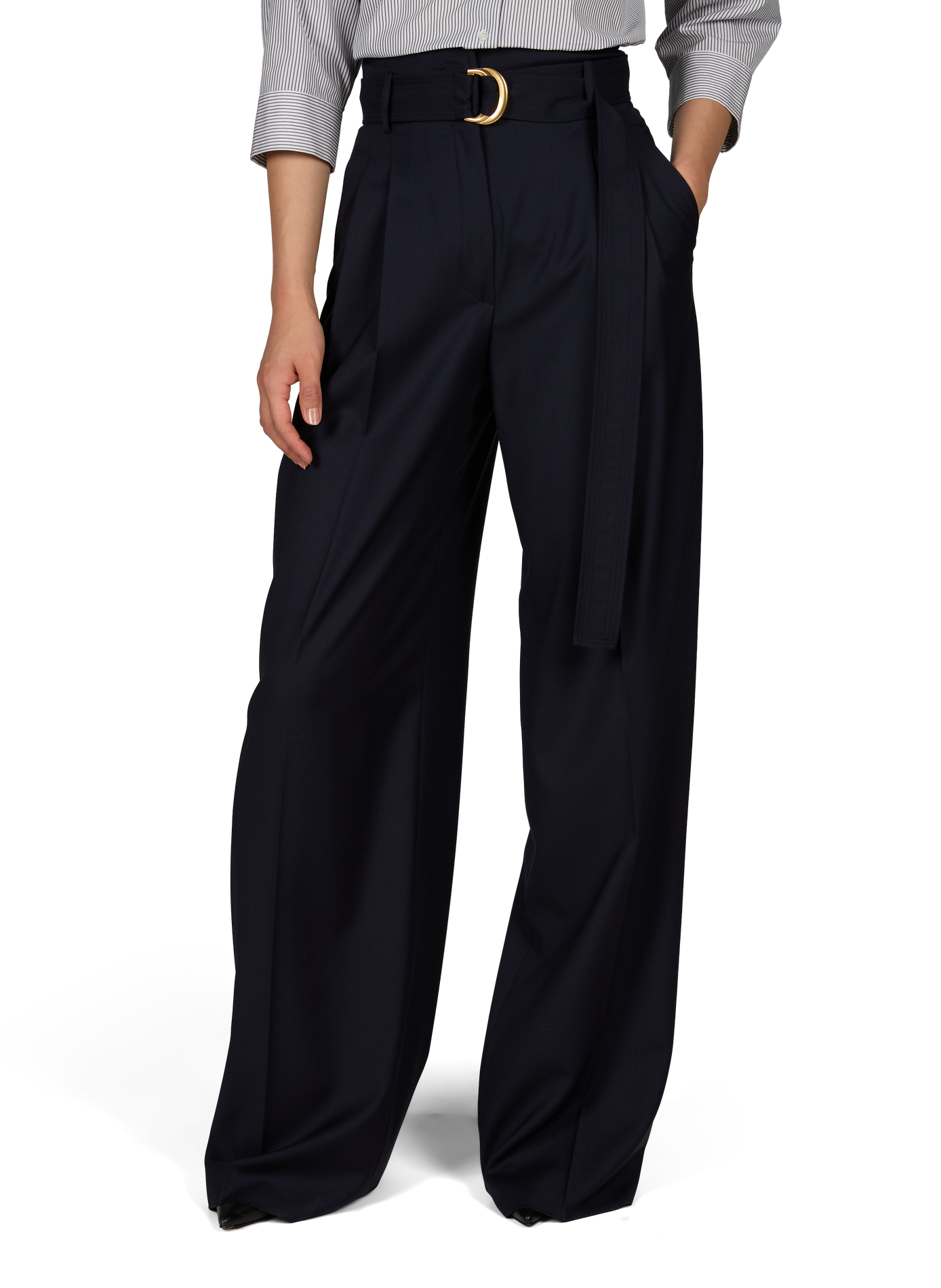Wide-leg wool trousers MAX MARA STUDIO Blue