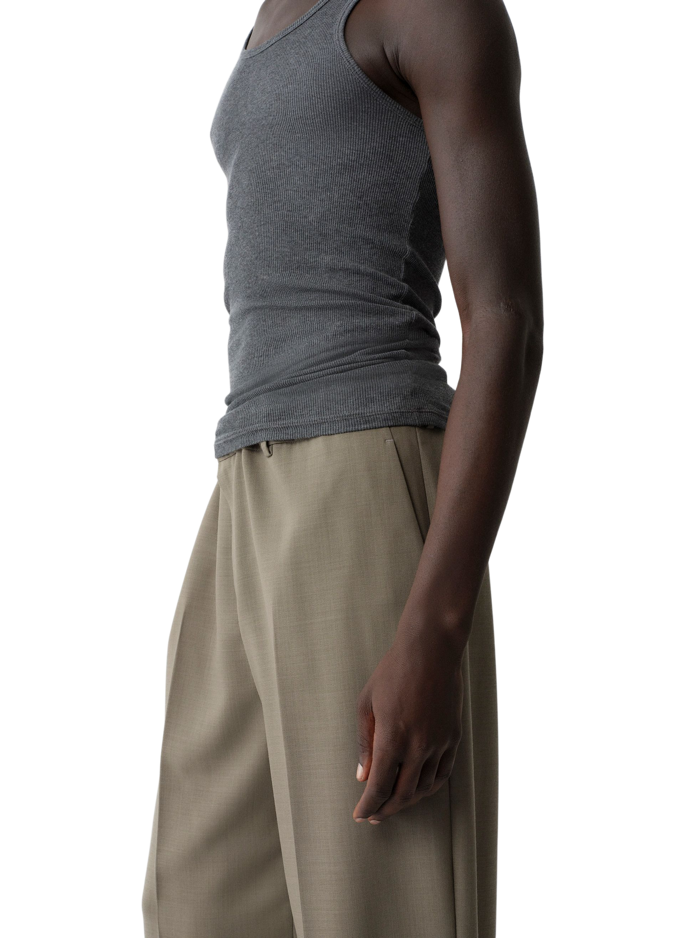 Ribbed cotton blend Tank top CALVIN KLEIN COLLECTION Grey