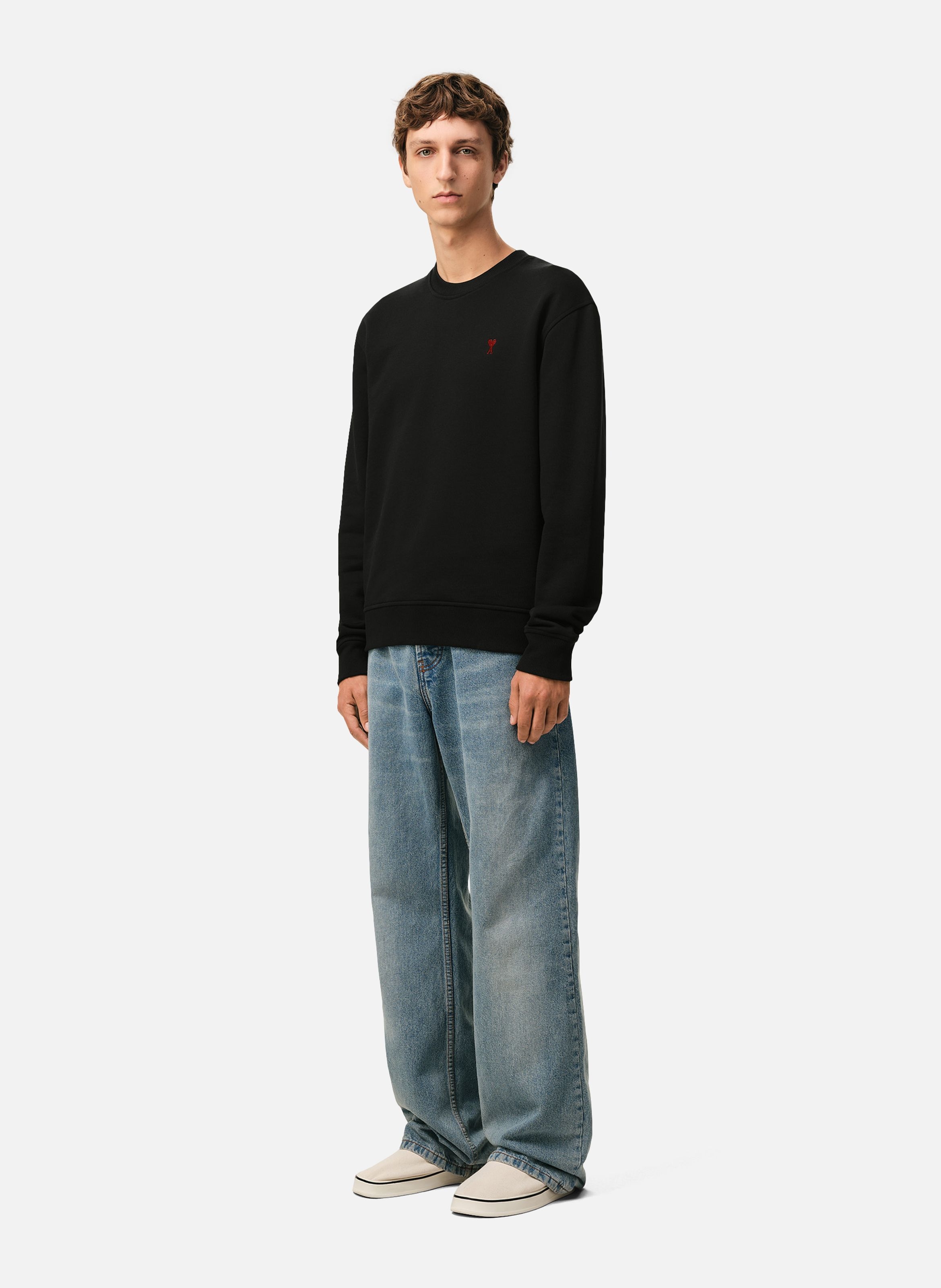 Sweatshirt ami de coeur rouge unisexe AMI PARIS Noir