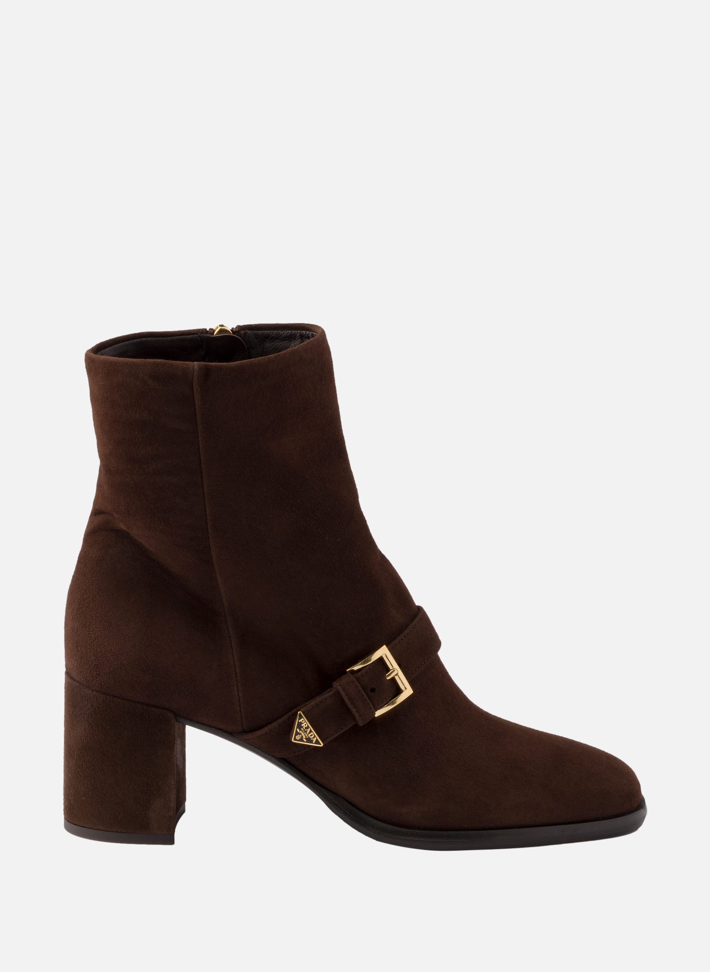 Bottines en veau velours PRADA Marron