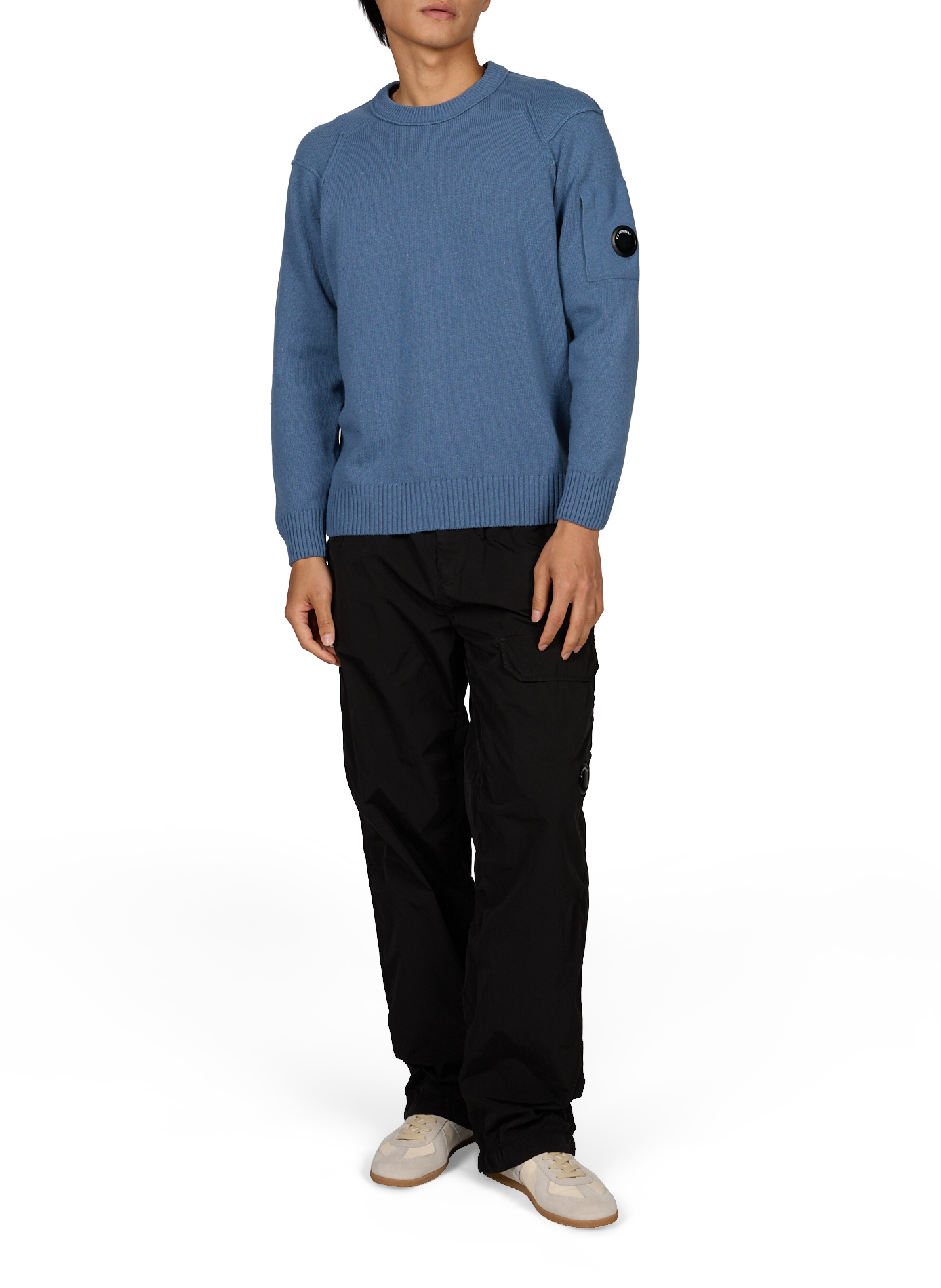 Straight wool blend pants CP COMPANY Blue