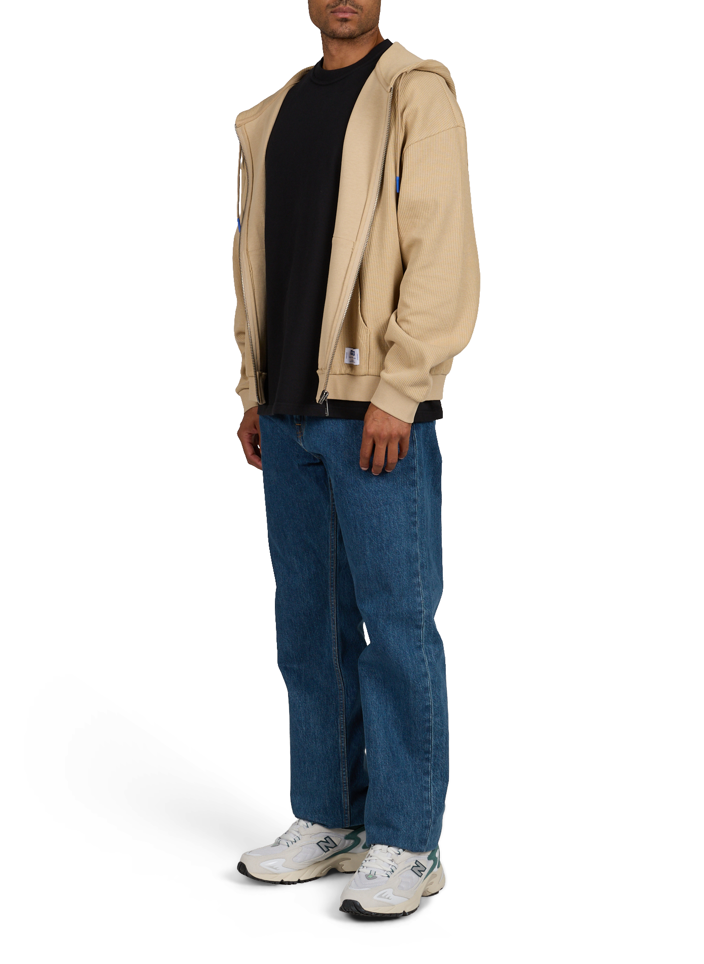 Rechte hoodie-sweatshirt van gemengd katoen HUGO BLUE Beige