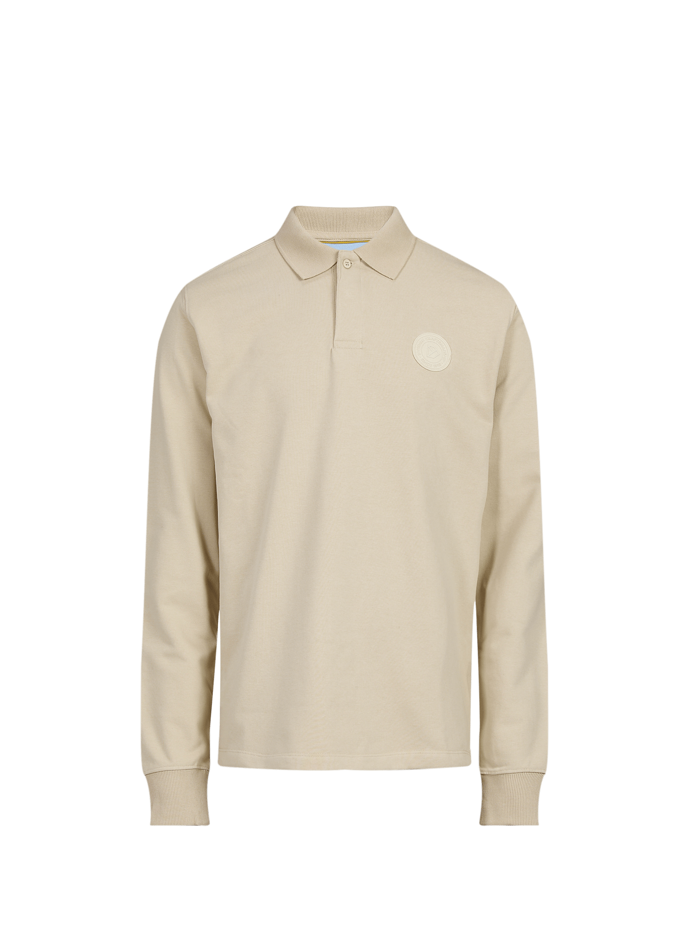 Straight cotton-blend polo shirt DIDRIKSONS Beige