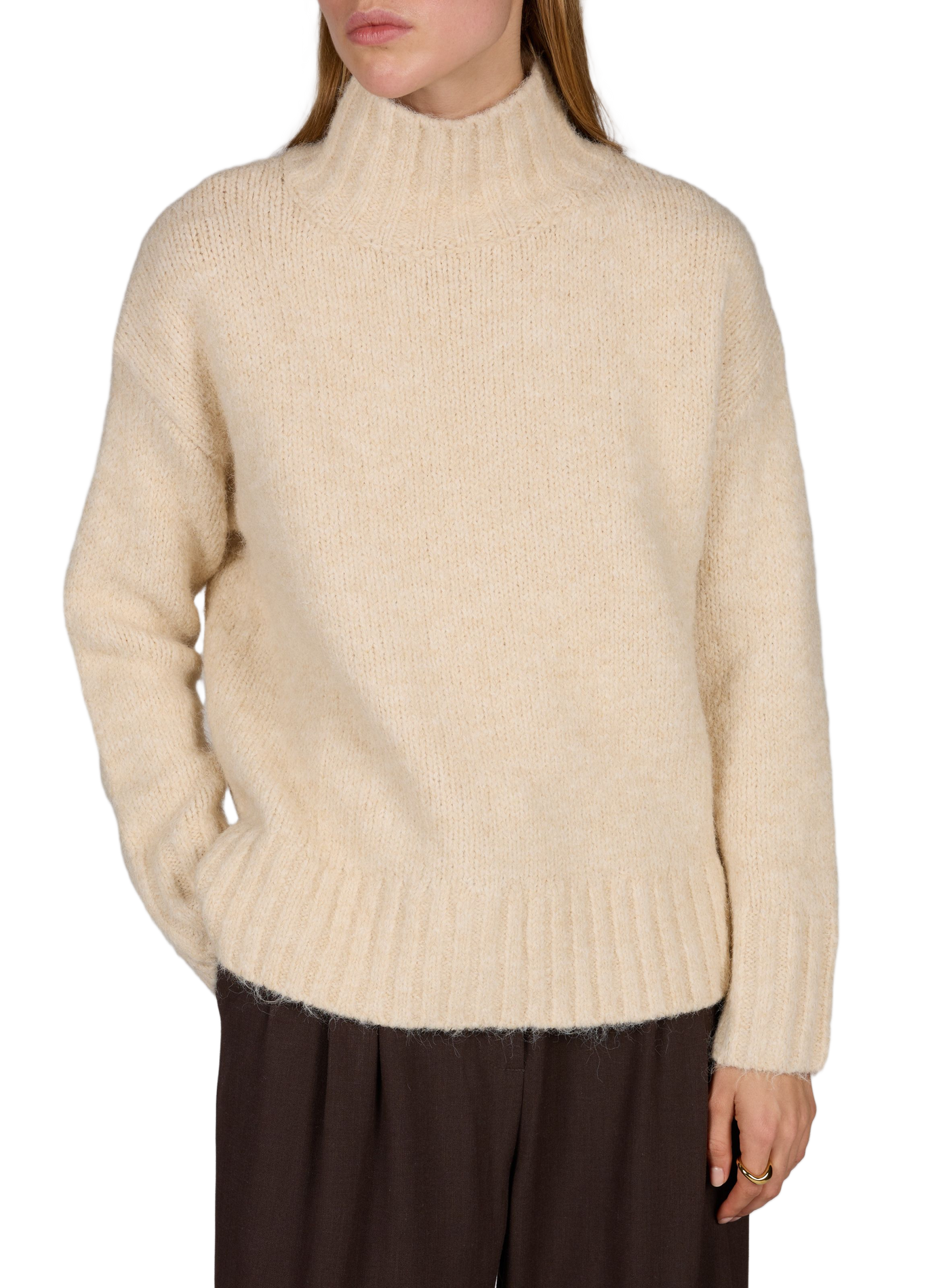 Oversized high-neck sweater ARTLOVE Beige
