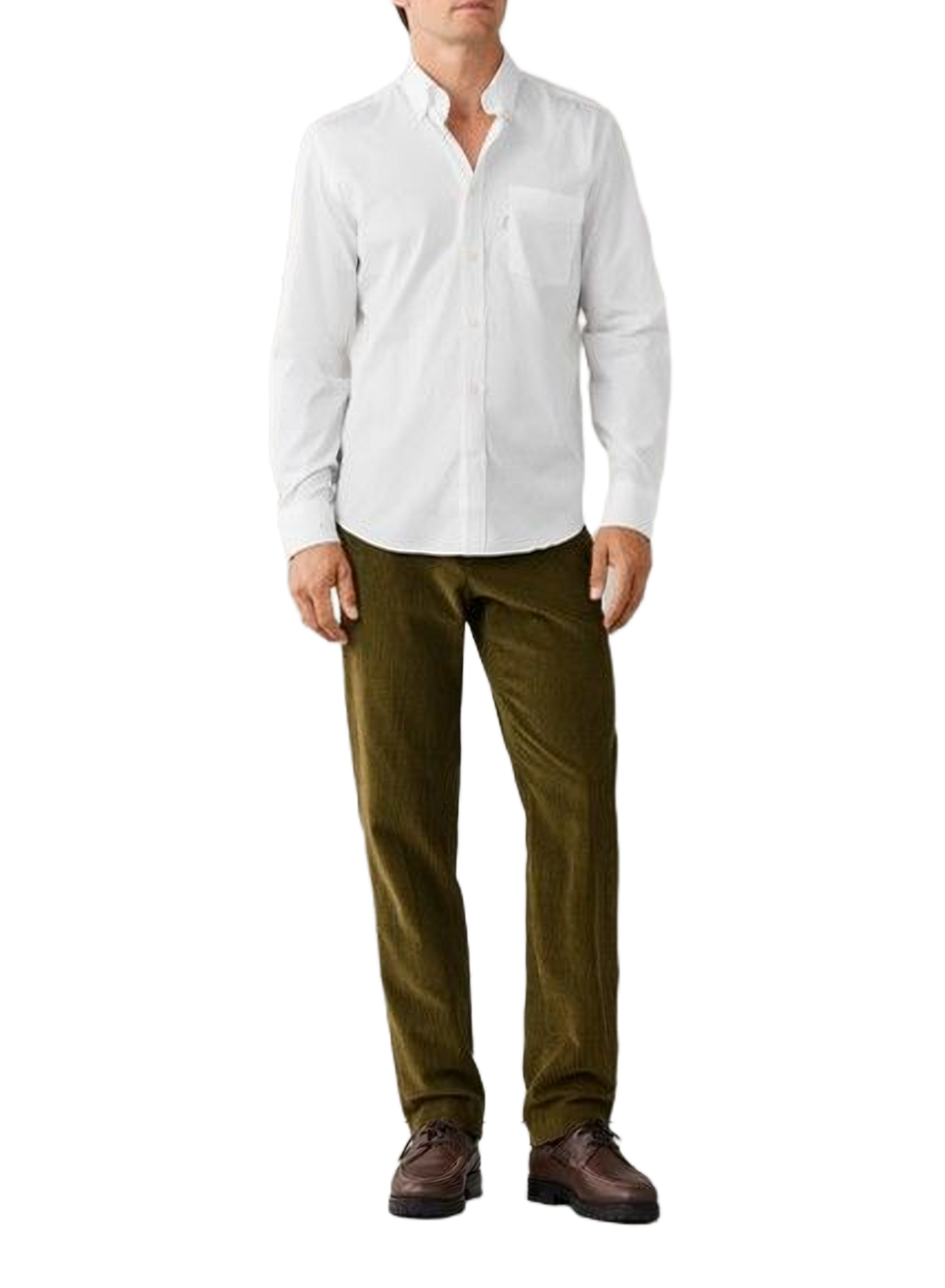 Chemise col classique manches contrastantes en coton FACONNABLE White