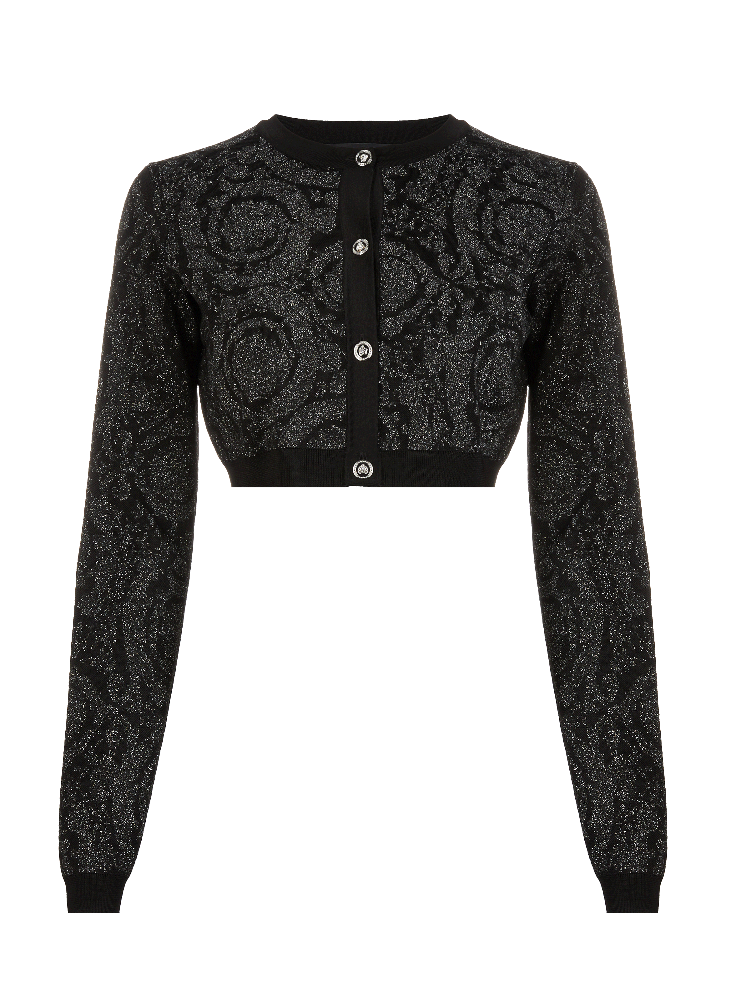 Cardigan court à motif  VERSACE Noir