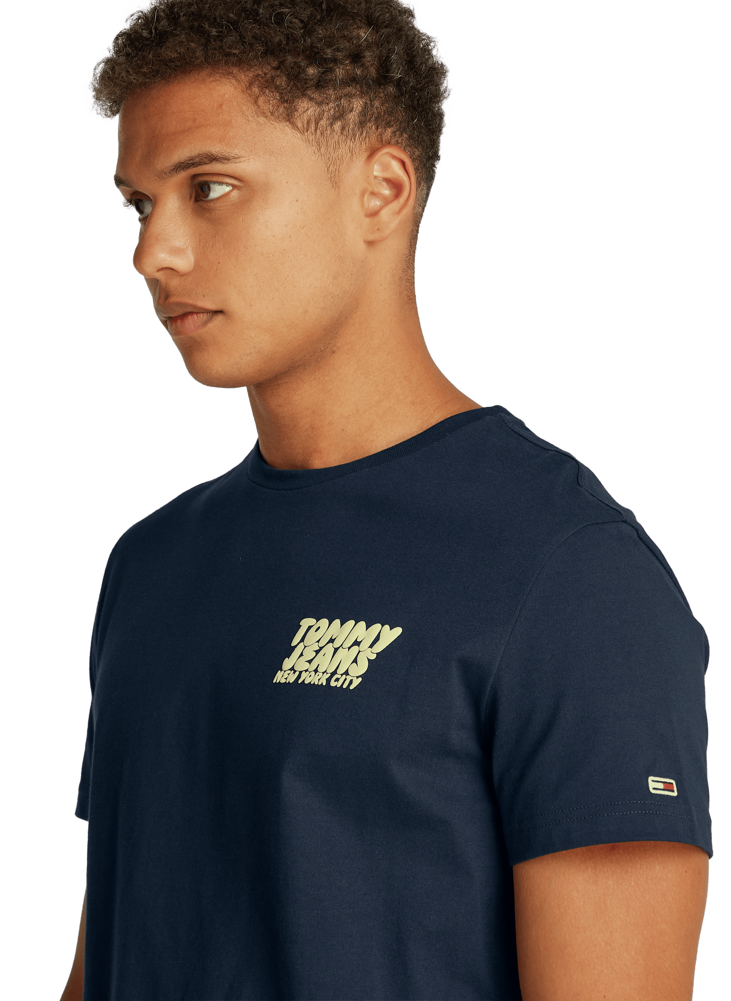 Biker-style cotton t-shirt TOMMY HILFIGER Blue