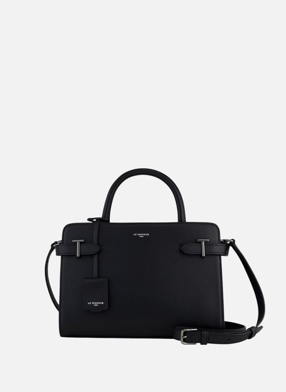 Sac à main moyen modèle emilie en cuir grainé Noir by LE TANNEUR LE TANNEUR Sac à main moyen modèle emilie en cuir grainé Noir