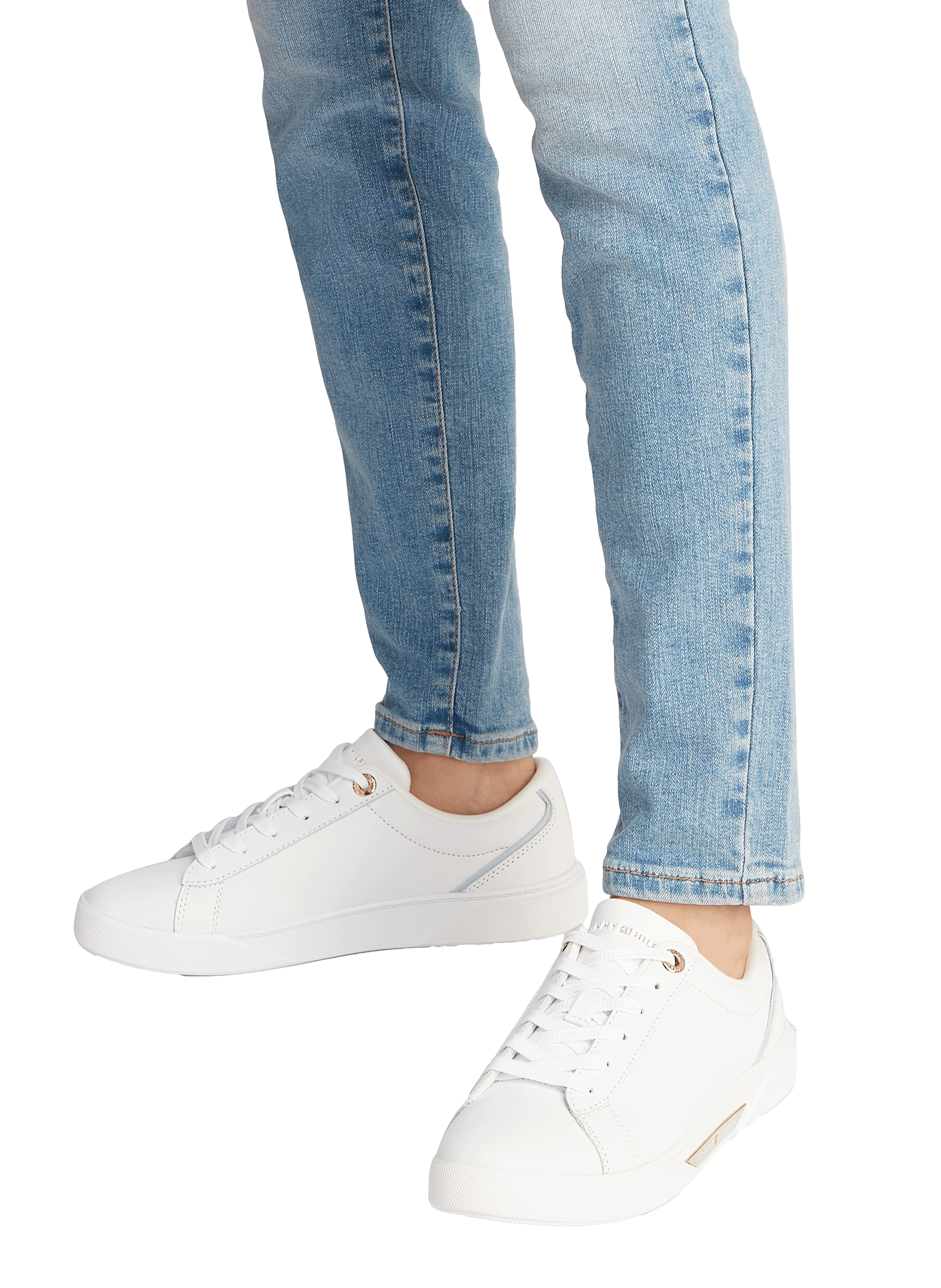 Baskets en cuir TOMMY HILFIGER Blanc