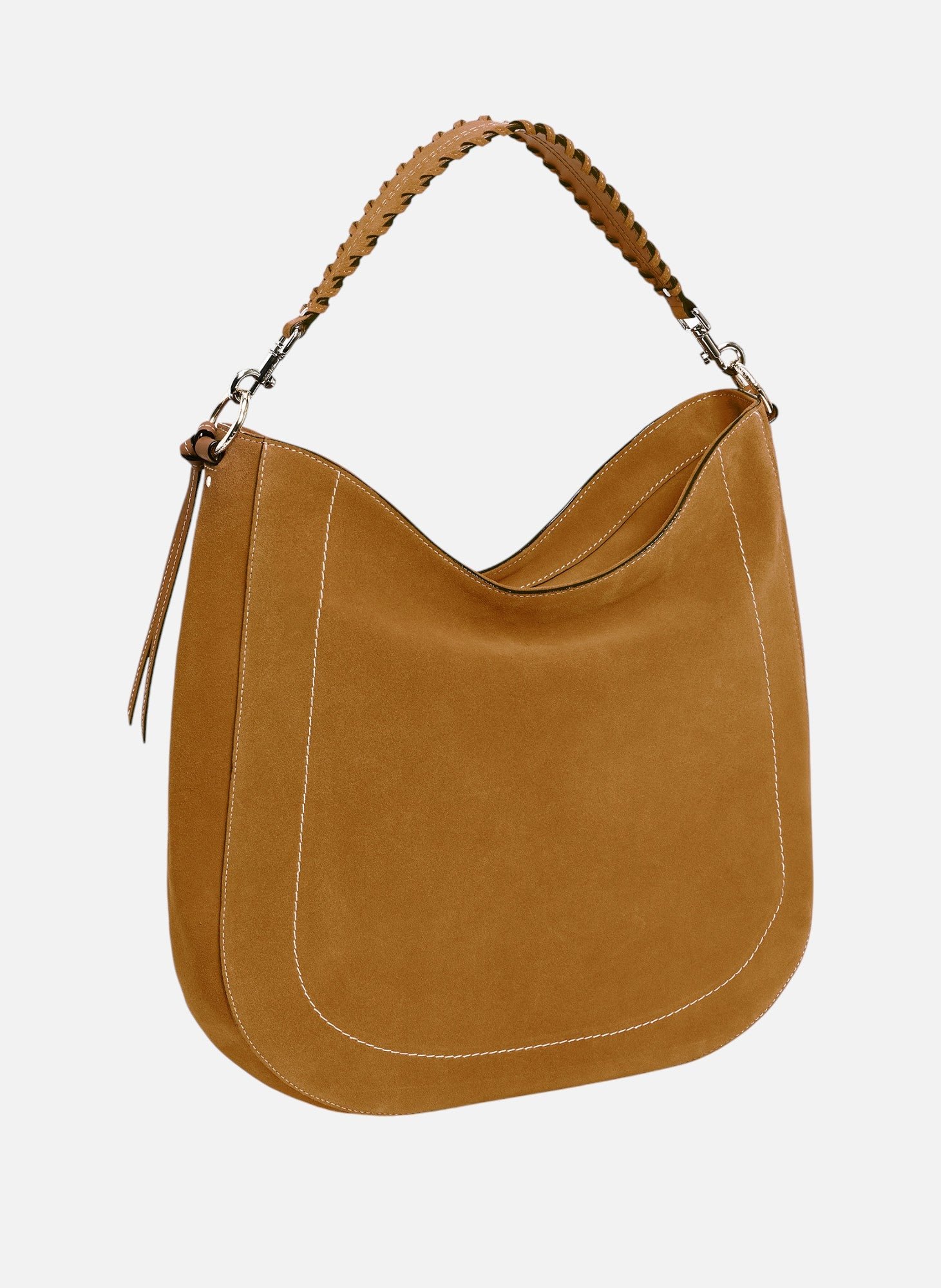 Sac hobo moyen modèle ella en cuir grainé et nubuck LE TANNEUR Marron
