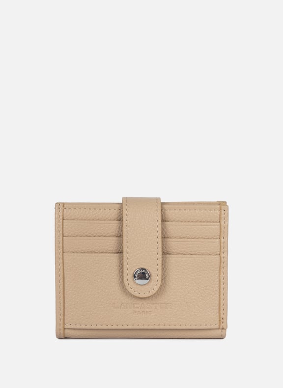 Porte-cartes - foulonné pm Beige by LANCASTER LANCASTER Porte-cartes - foulonné pm Beige