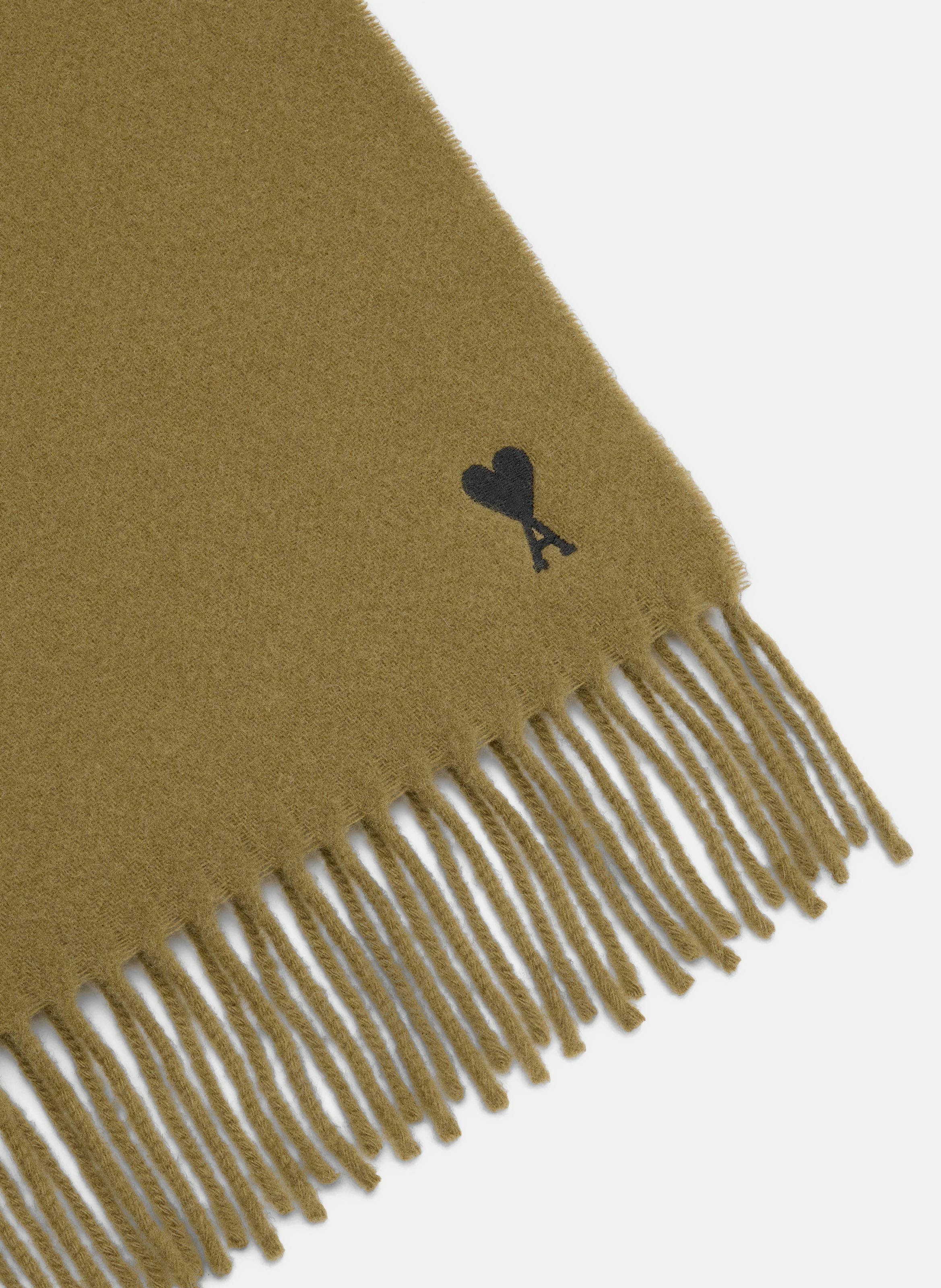 Echarpe ami de coeur en laine unisexe AMI PARIS Vert