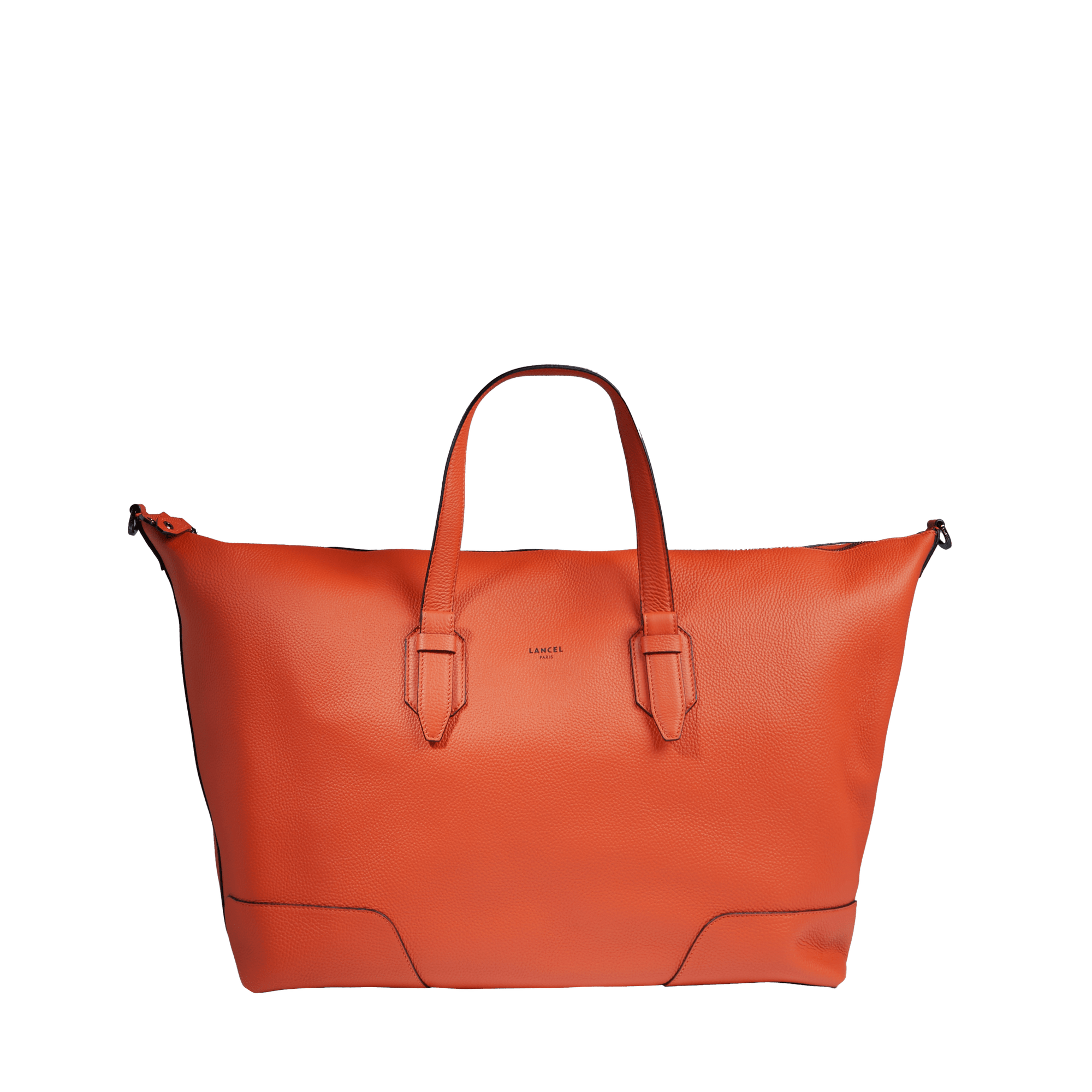 LANCEL Sac week end zippé charlie de lancel en cuir Orange