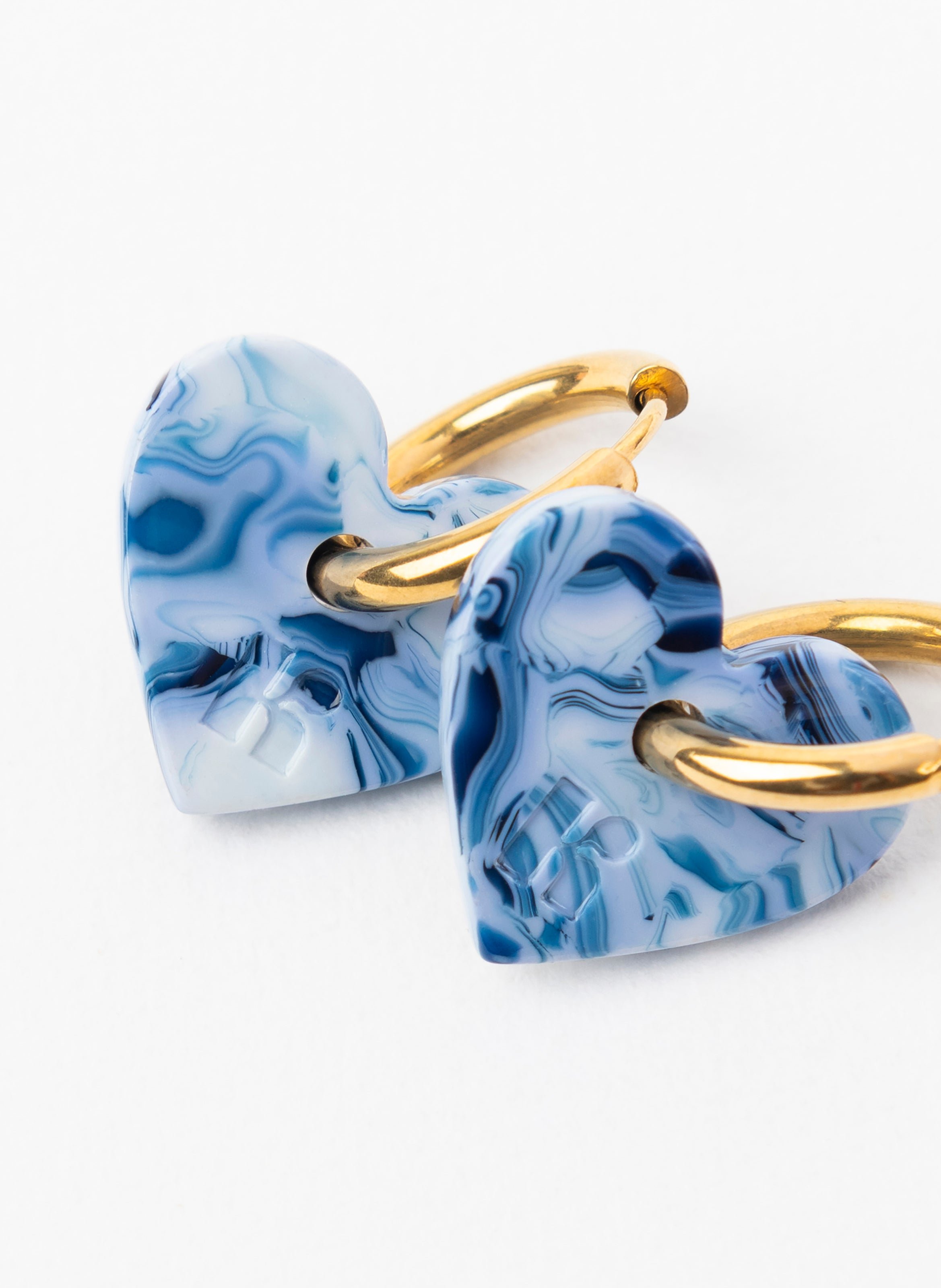 Boucles d'oreilles lova lova avec anneaux en acier inoxydable argenté Bleu