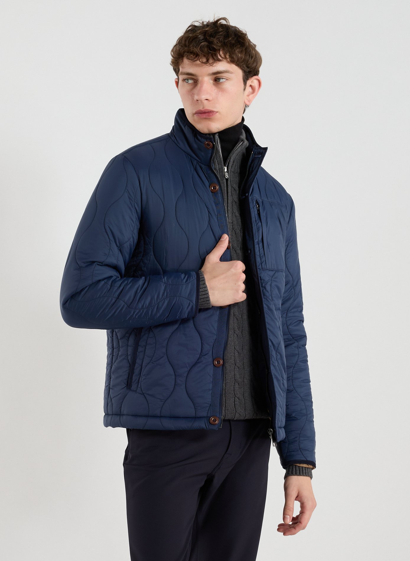 LA MARTINA Blouson matelassé col montant Bleu