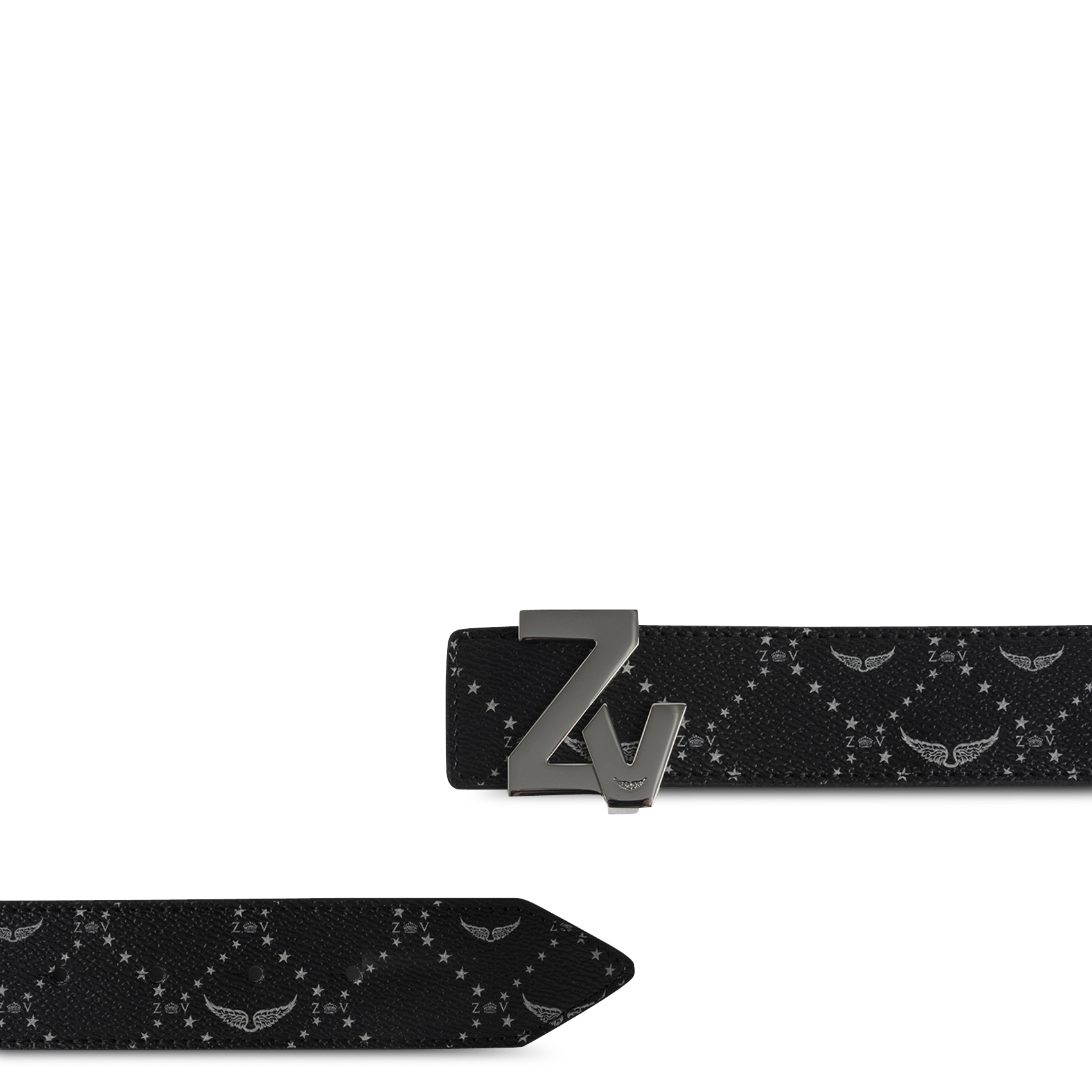 Ceinture imprimé monogramme zv initiale ZADIG&VOLTAIRE Noir