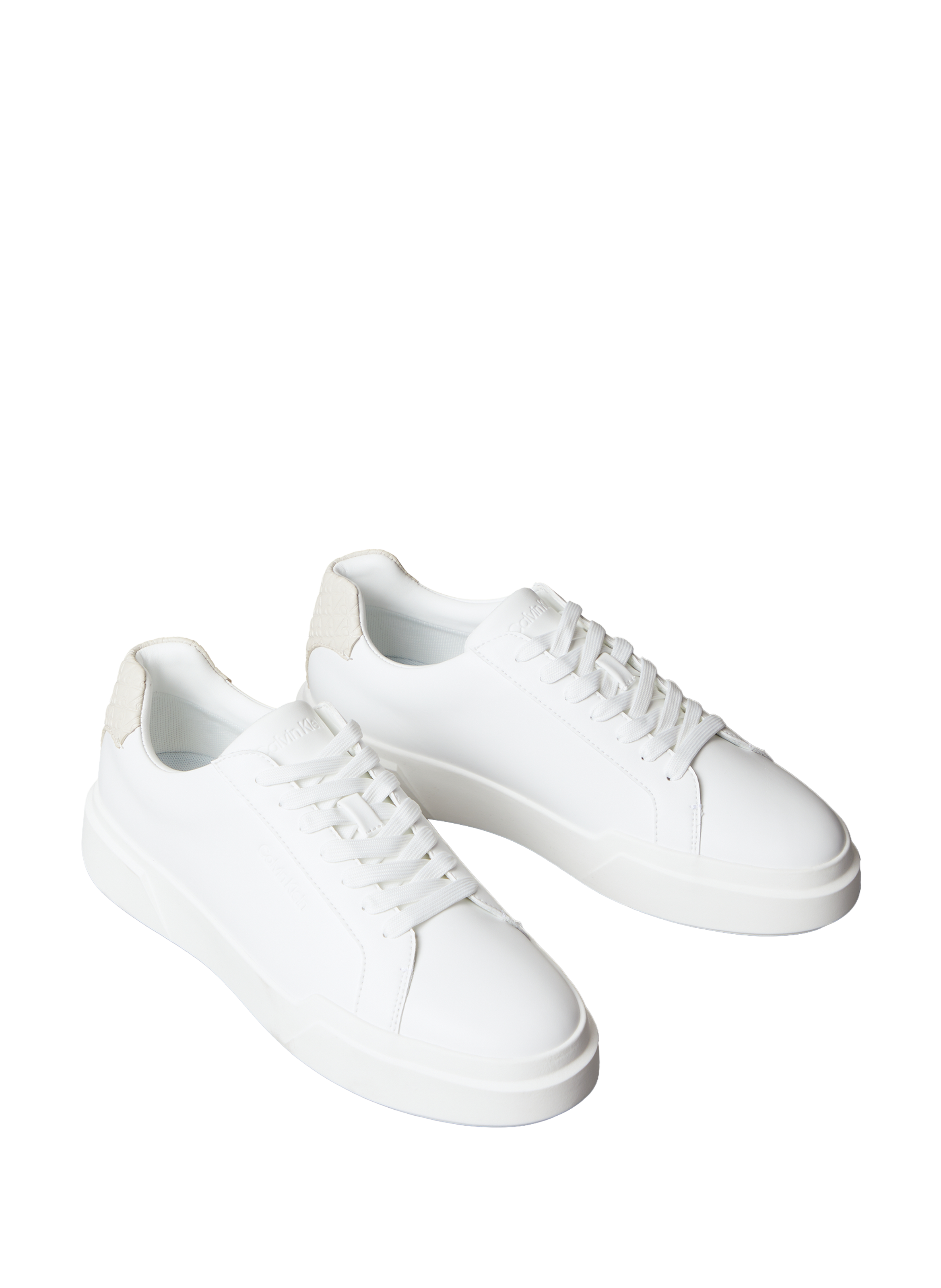 Baskets basses en cuir lisse CALVIN KLEIN Blanc