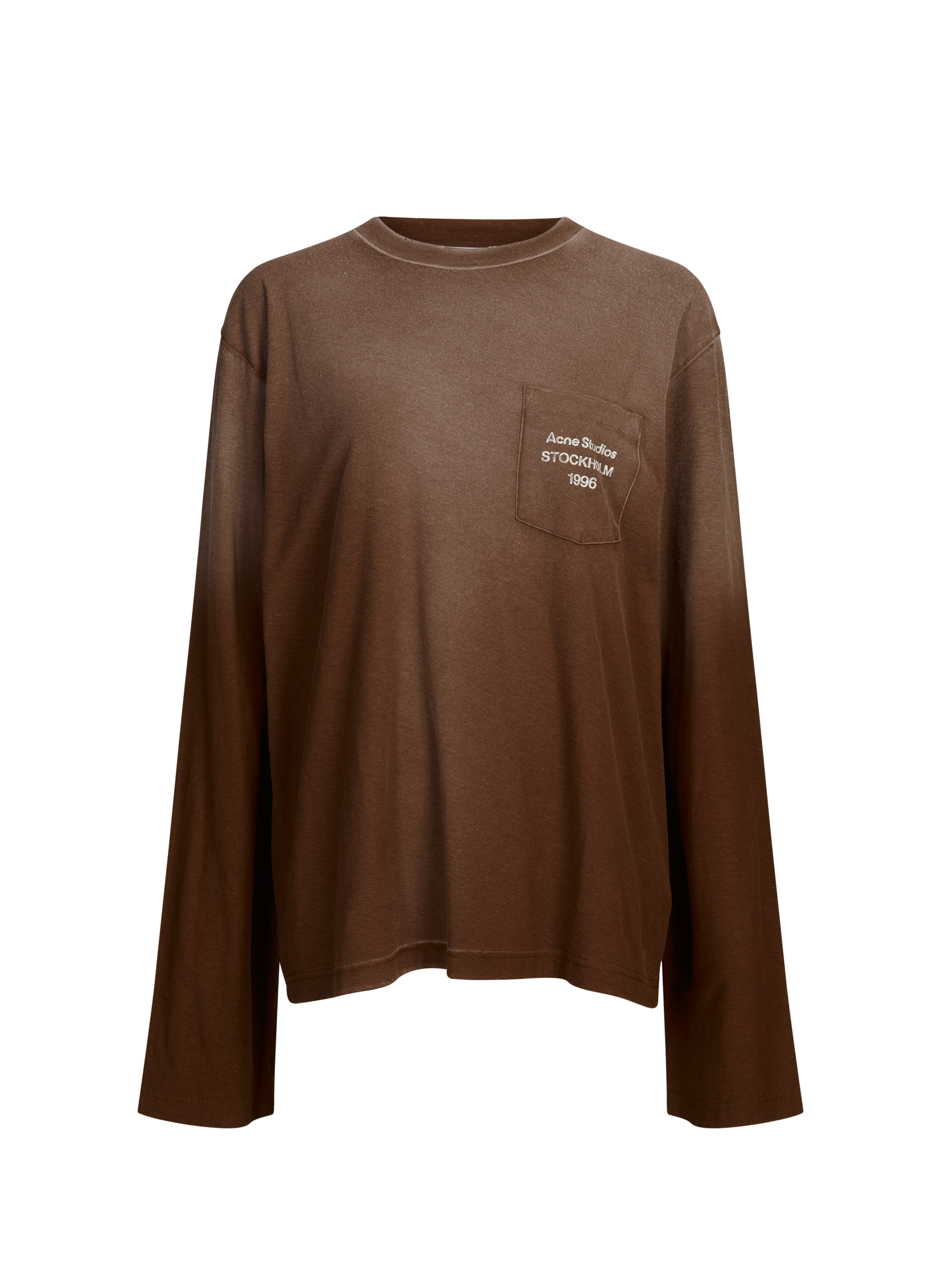 T-shirt manches longues en coton ACNE STUDIOS Marron