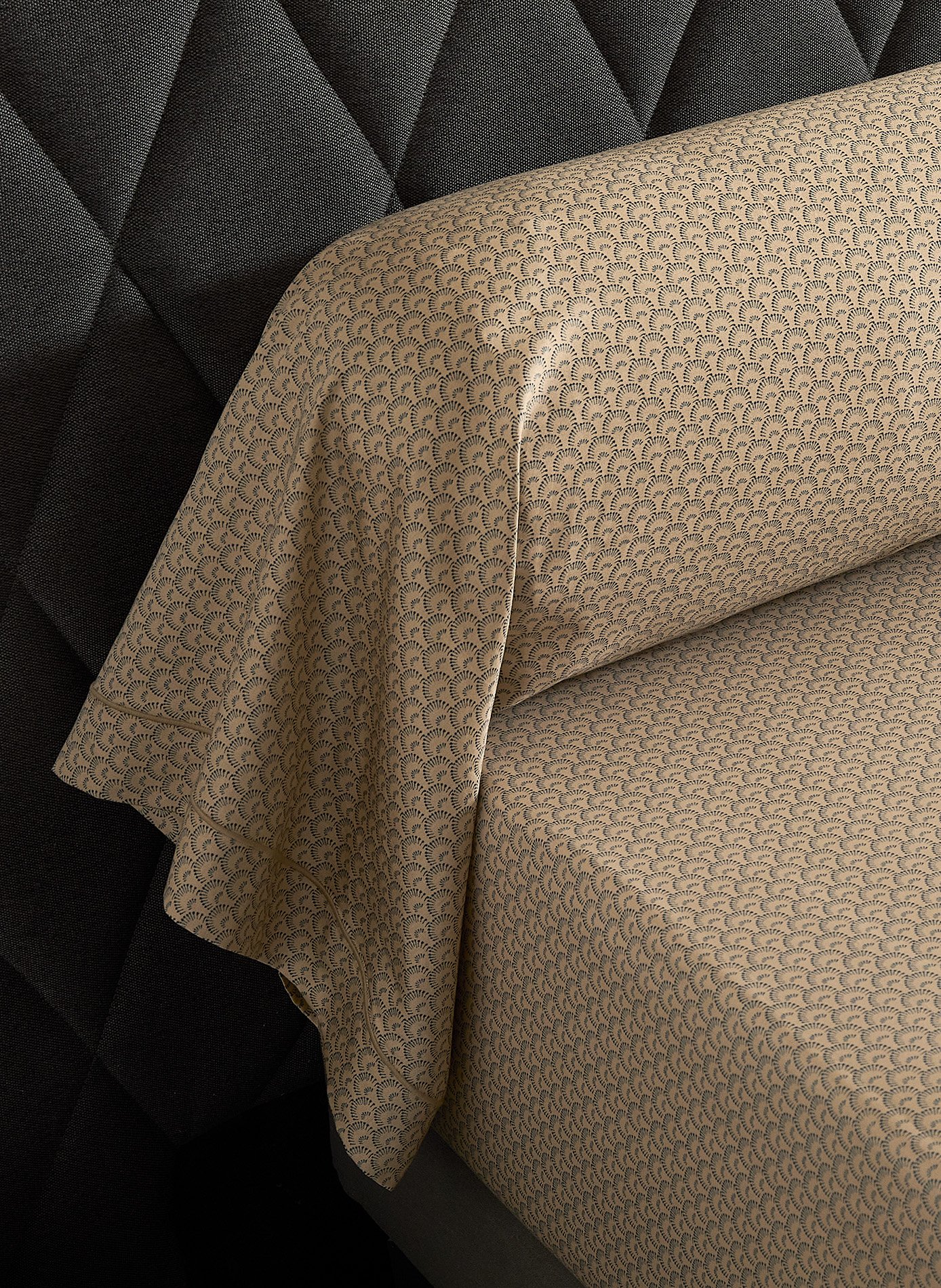 Taie de traversin contemplation ANNE DE SOLENE Beige