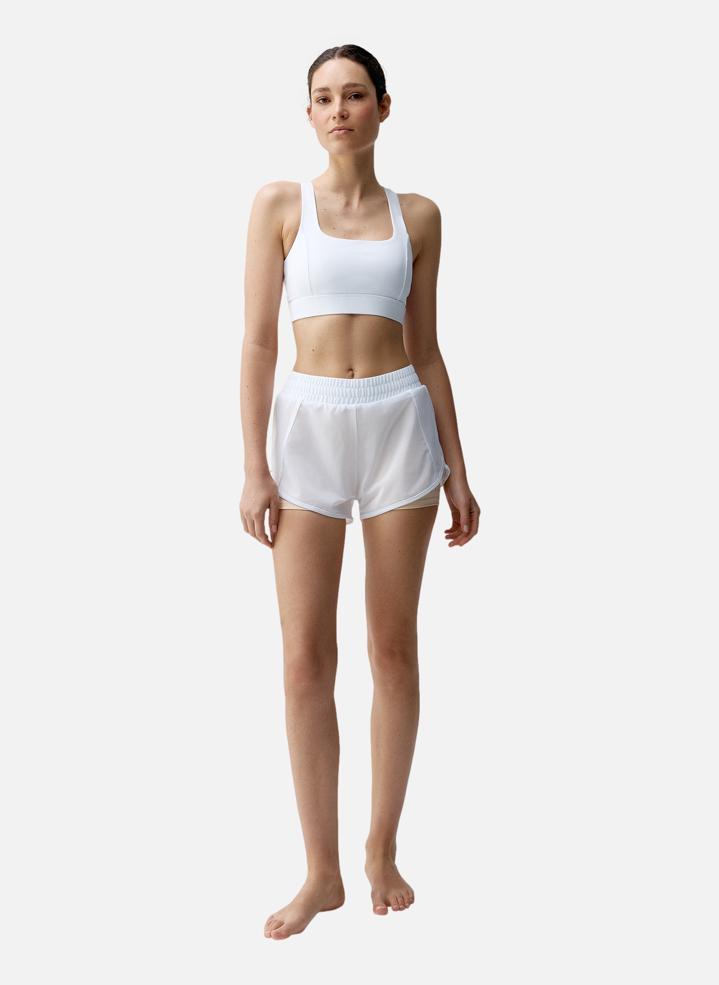 Short sport perfomance running padma 2.0 BORN LIVING YOGA Blanc