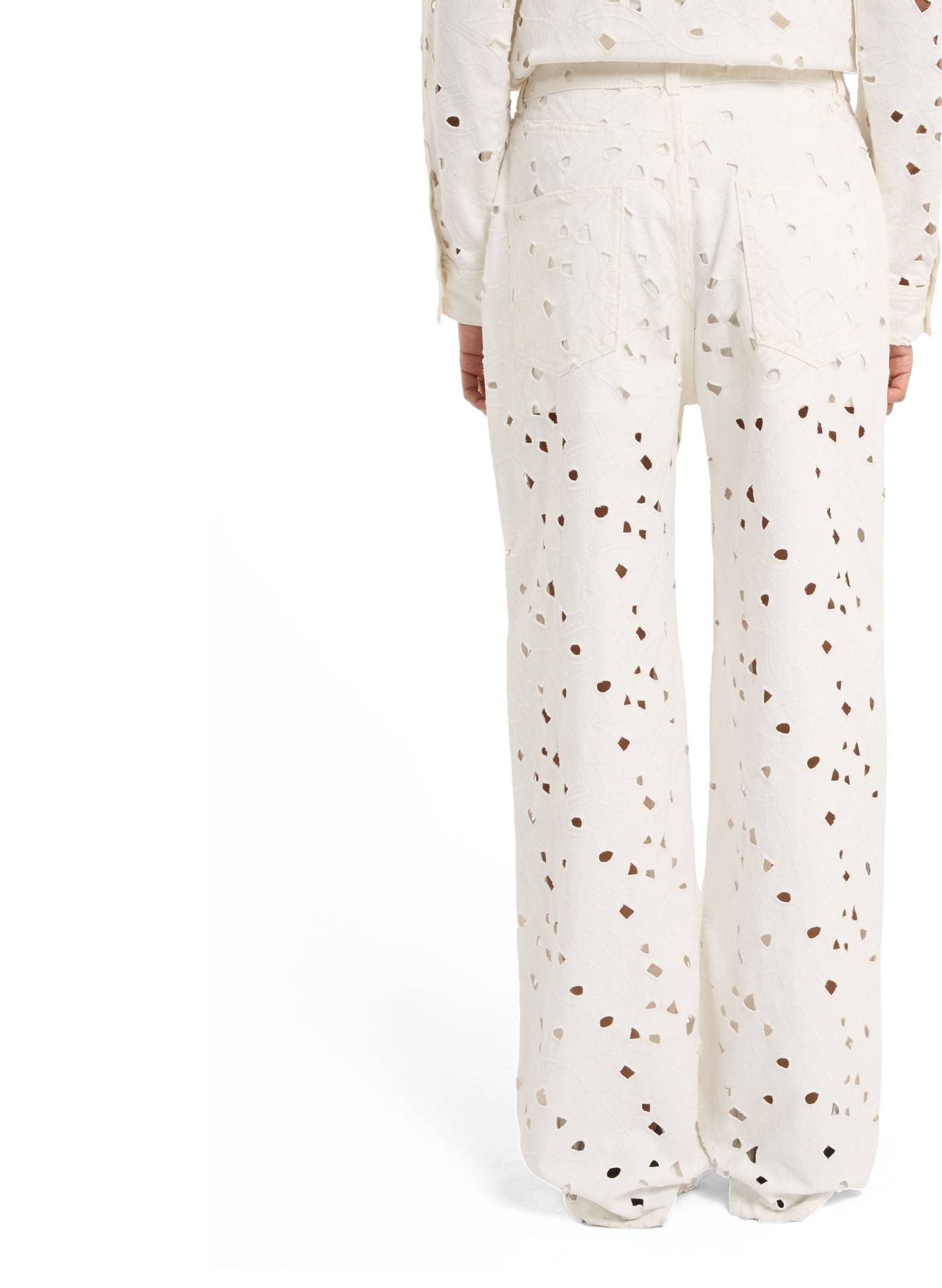 Pantalon ajourée Ajour en coton SAISON 1865 Blanc