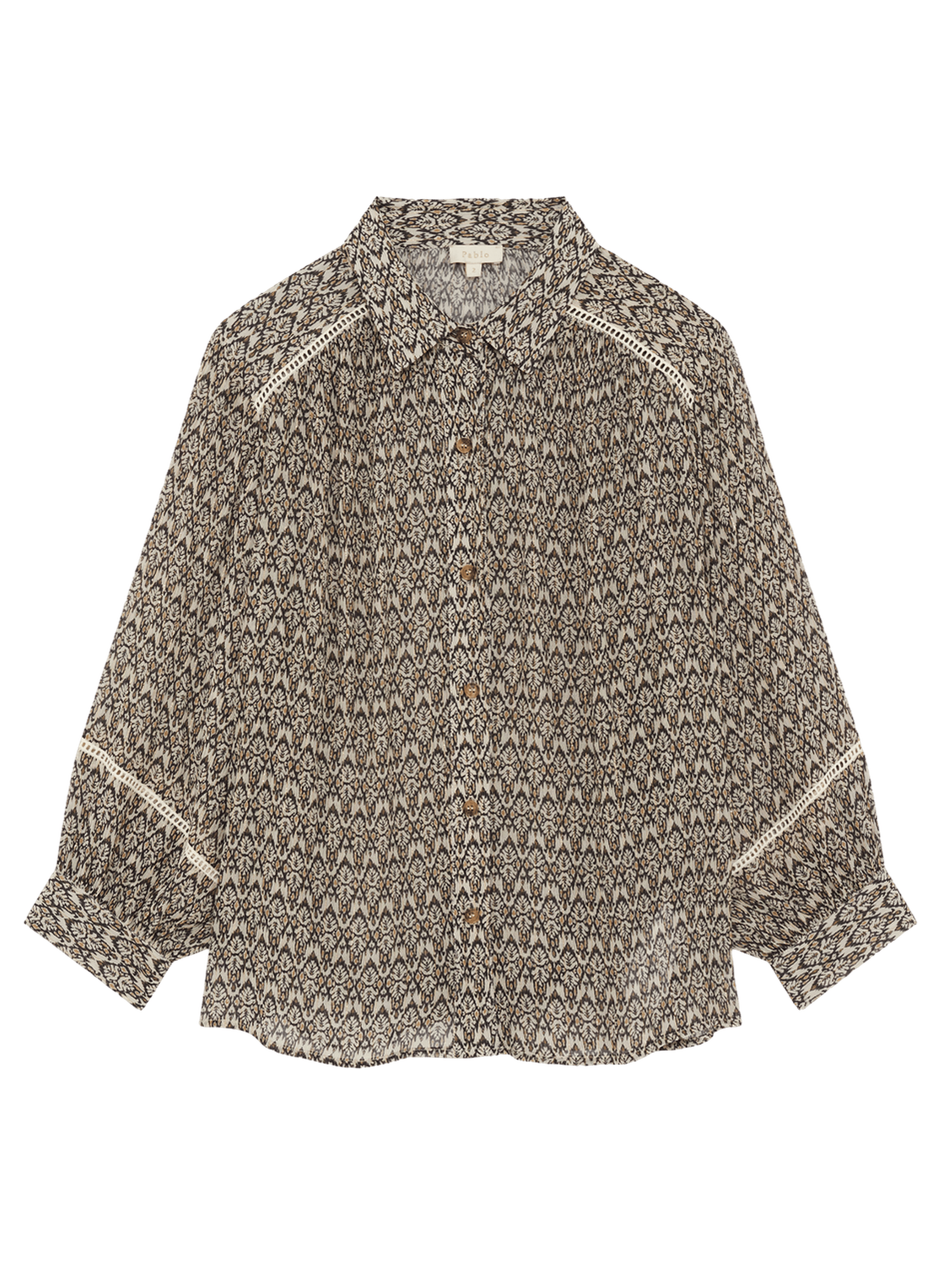 Chemise en mousseline imprimée - clarine PABLO Beige