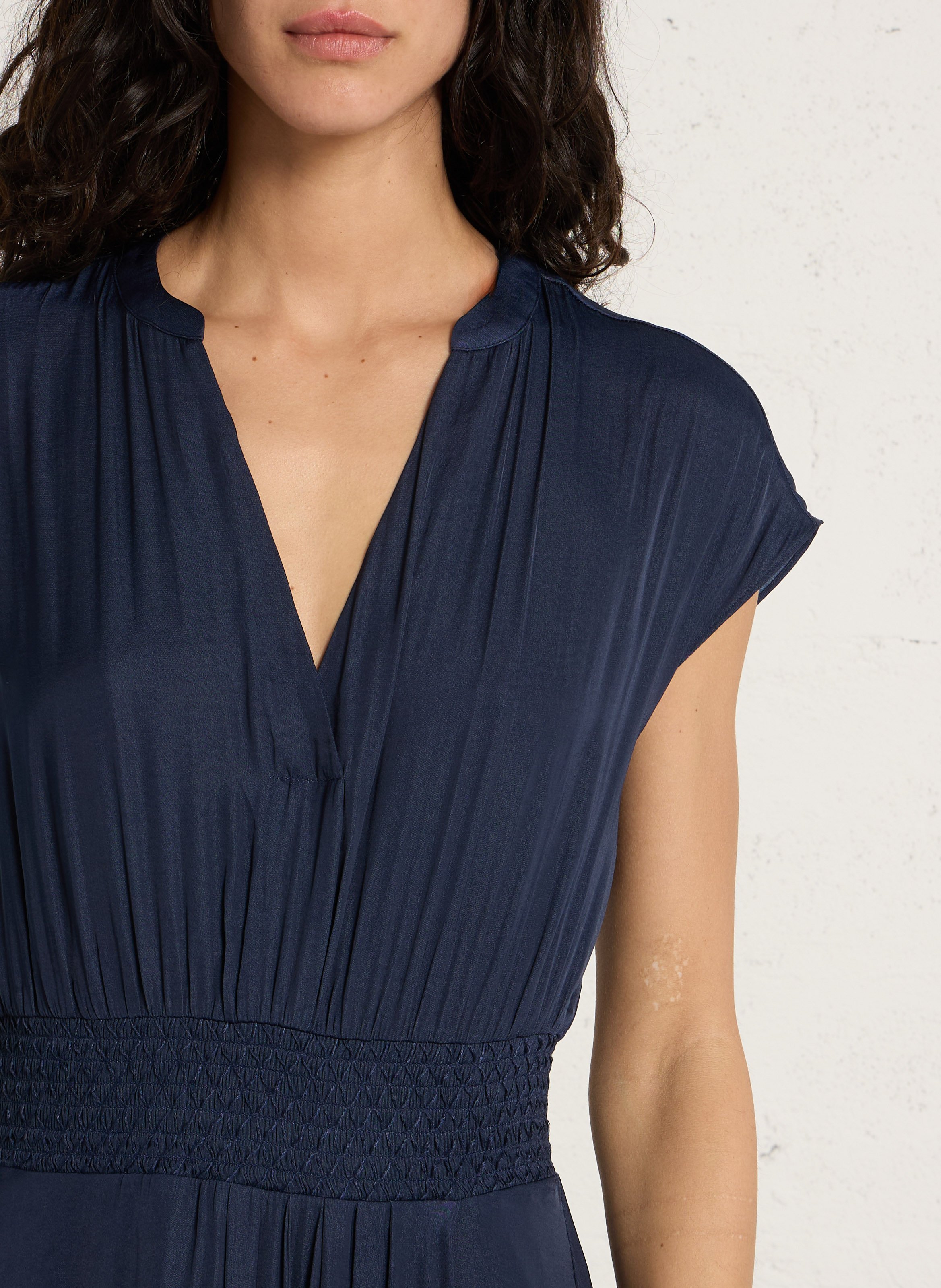 Ribe longue col tunisien becky MAISON 123 Bleu