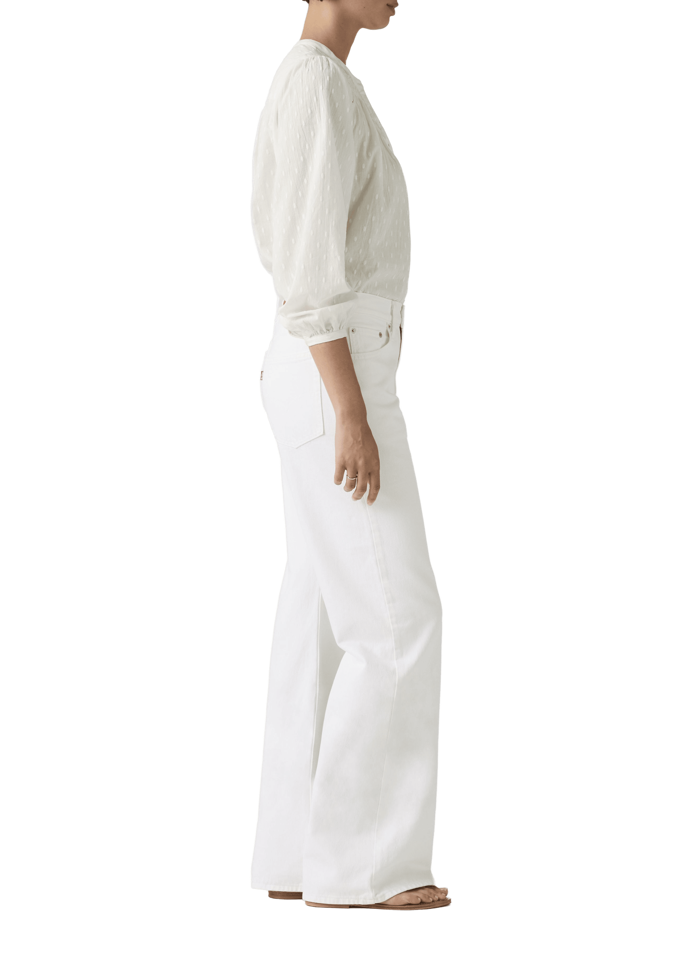 Jean large en coton LEVI'S Blanc