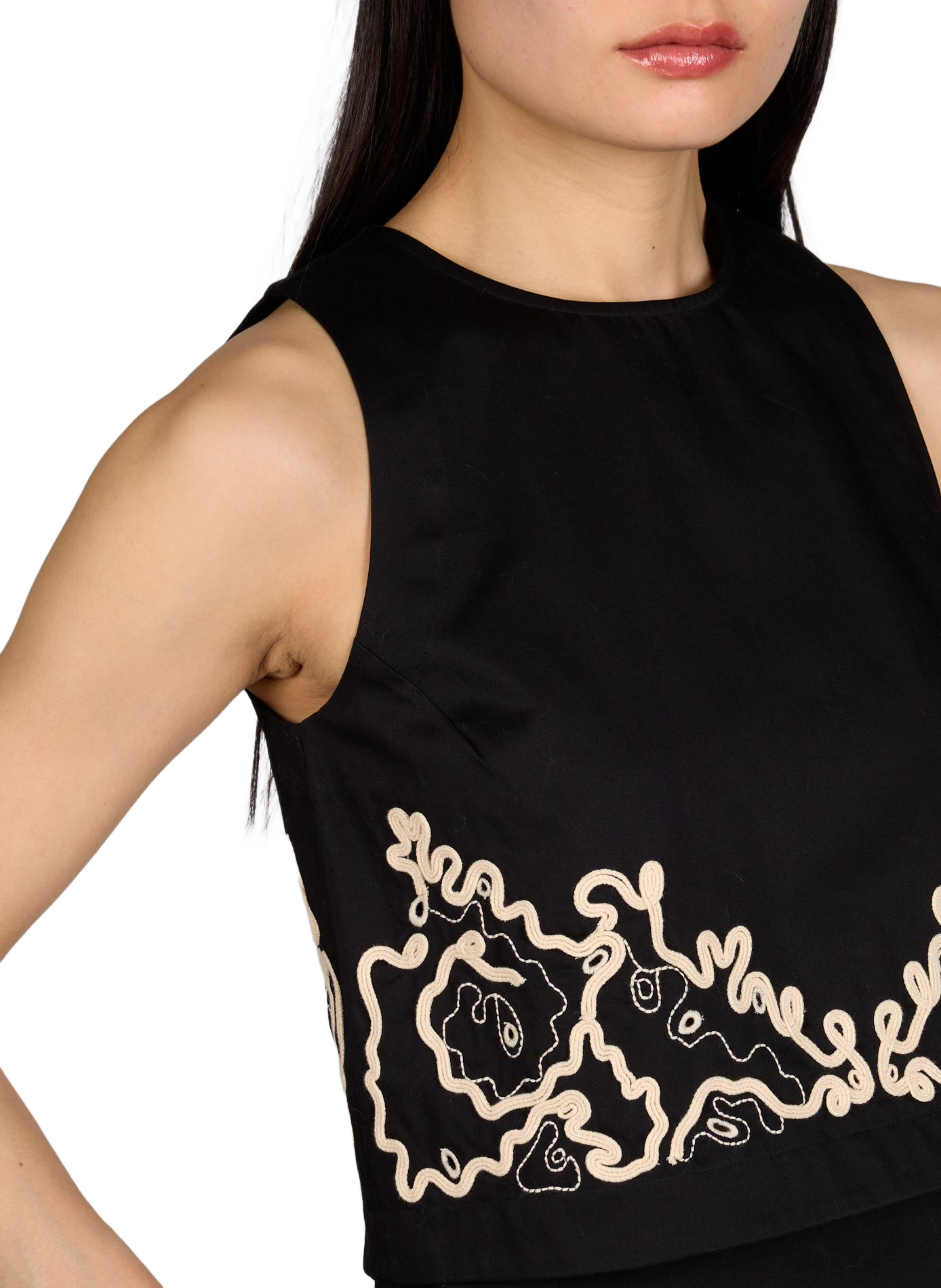 Top court droit en coton BOSS Noir