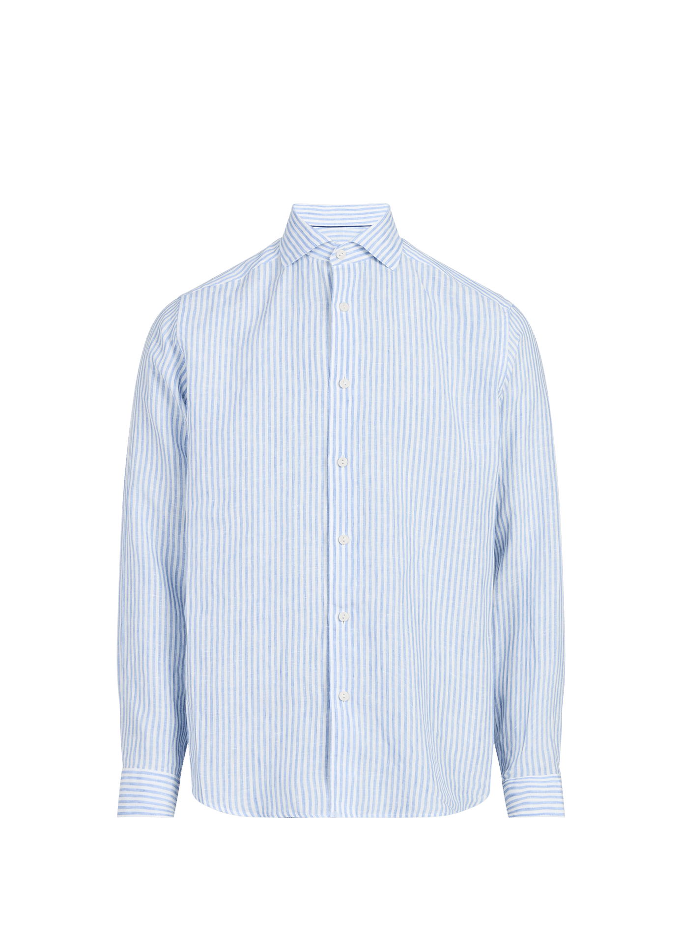 Striped straight linen shirt ETON Blue