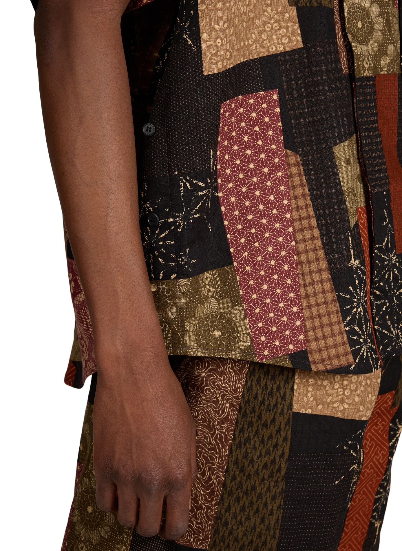 Short-sleeved cotton patchwork shirt WANSIE Multicolour