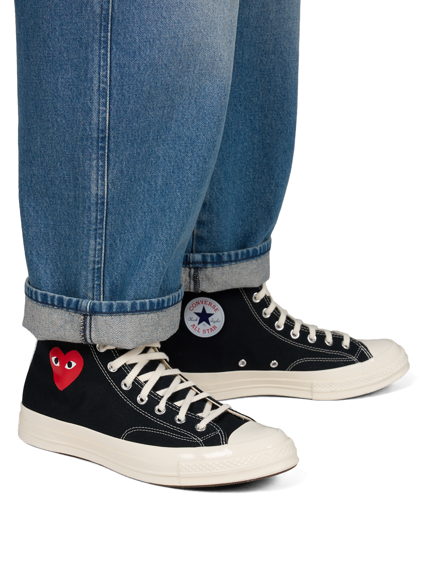 Baskets montantes en cuir COMME DES GARCONS PLAY Noir