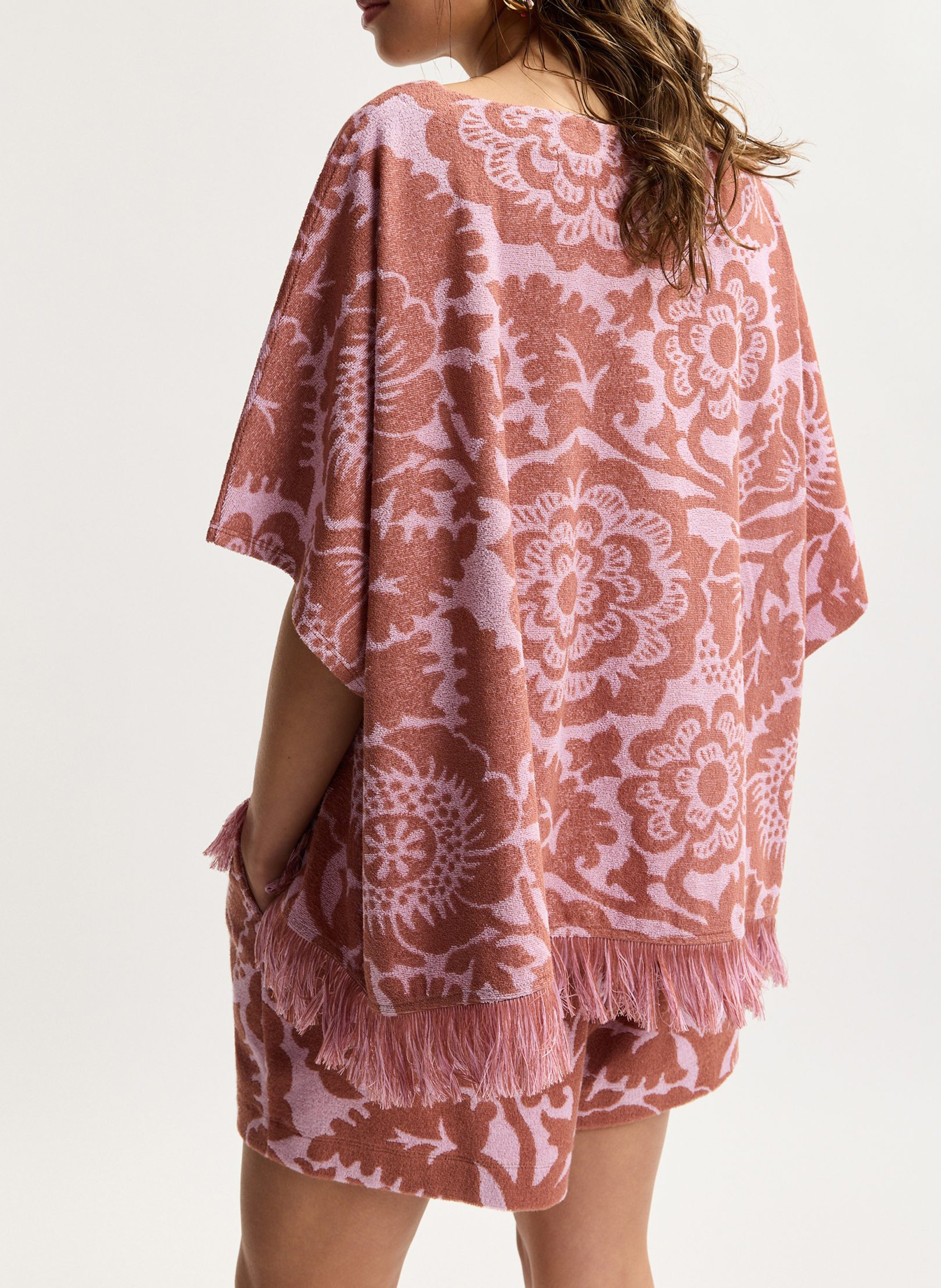 Top ample manches courtes en jacquard jorlando Marron