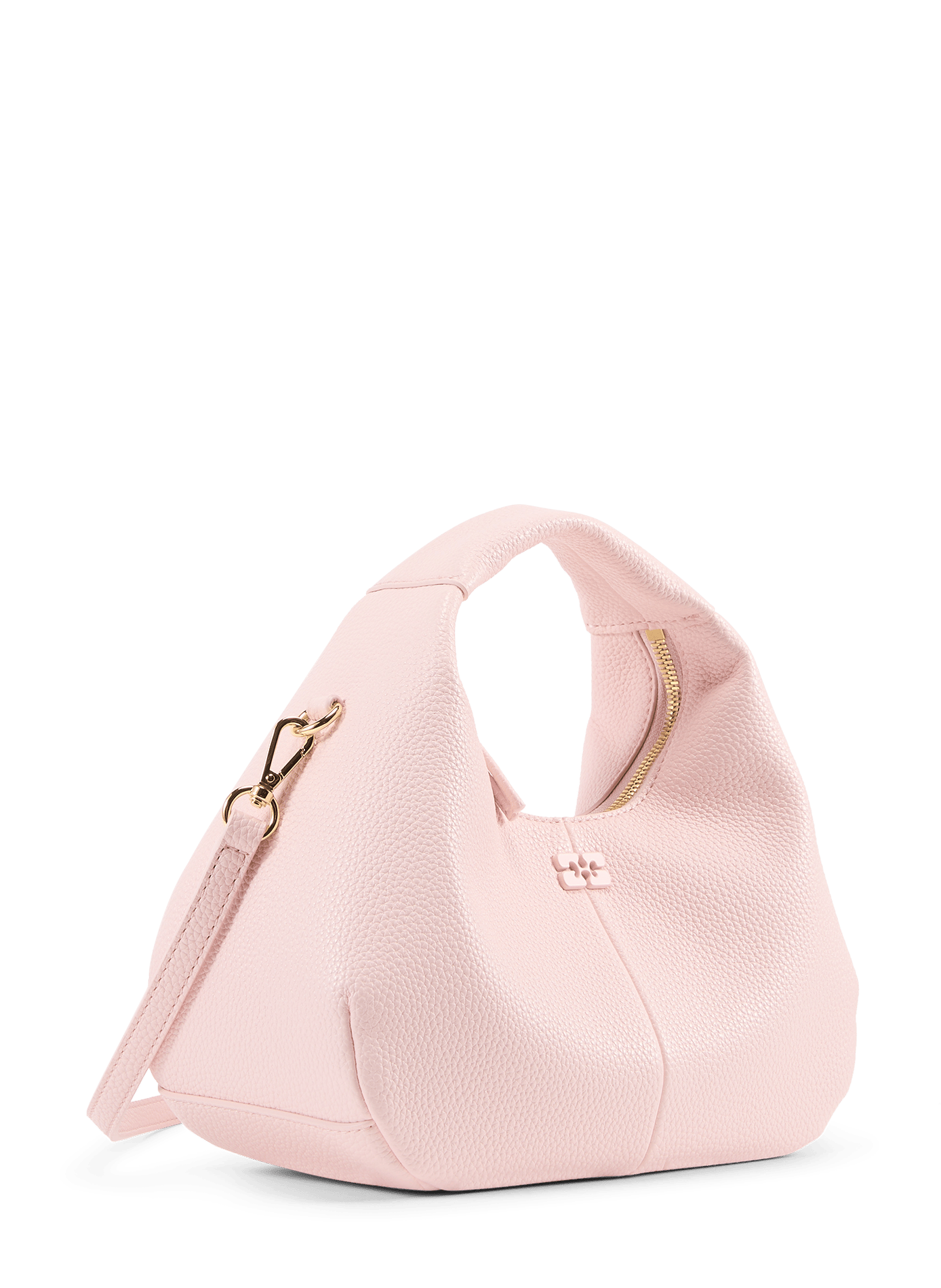 Sac Hobo Mini à étiquette miroir GANNI Rose