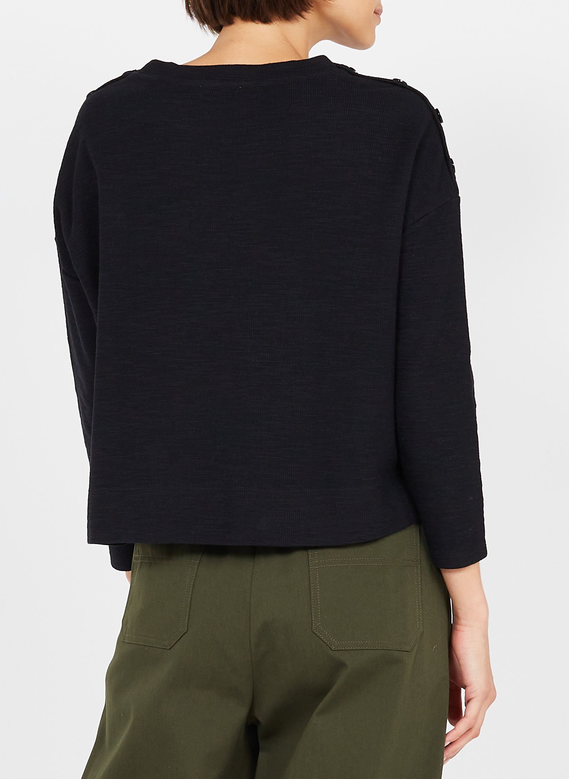 Pull col rond en coton mélangé austin SESSUN Noir