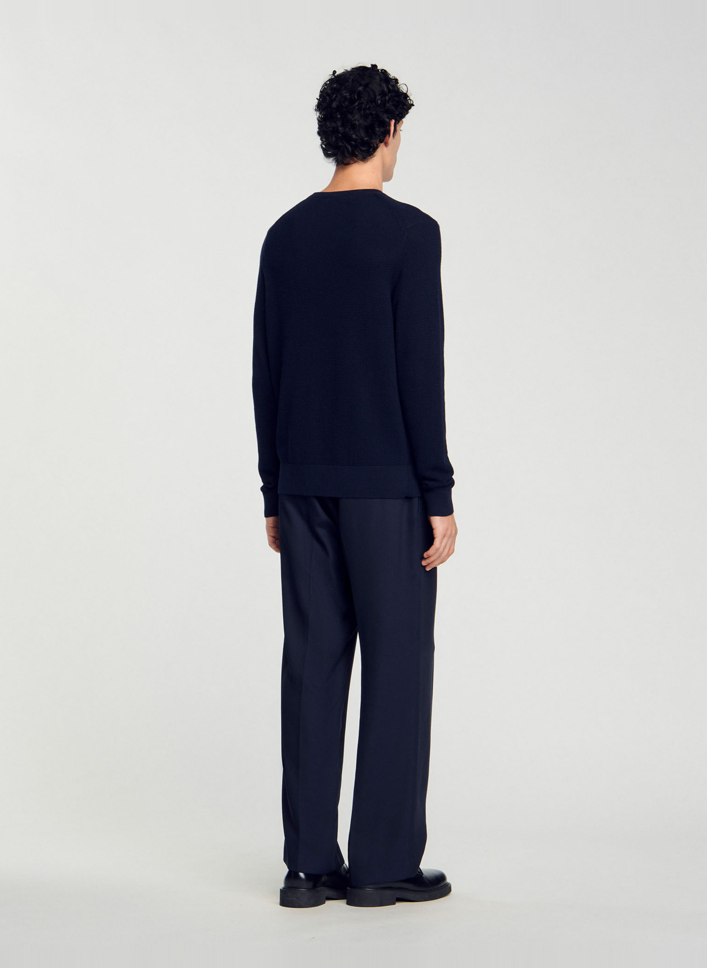 Pull en maille texturée Bleu
