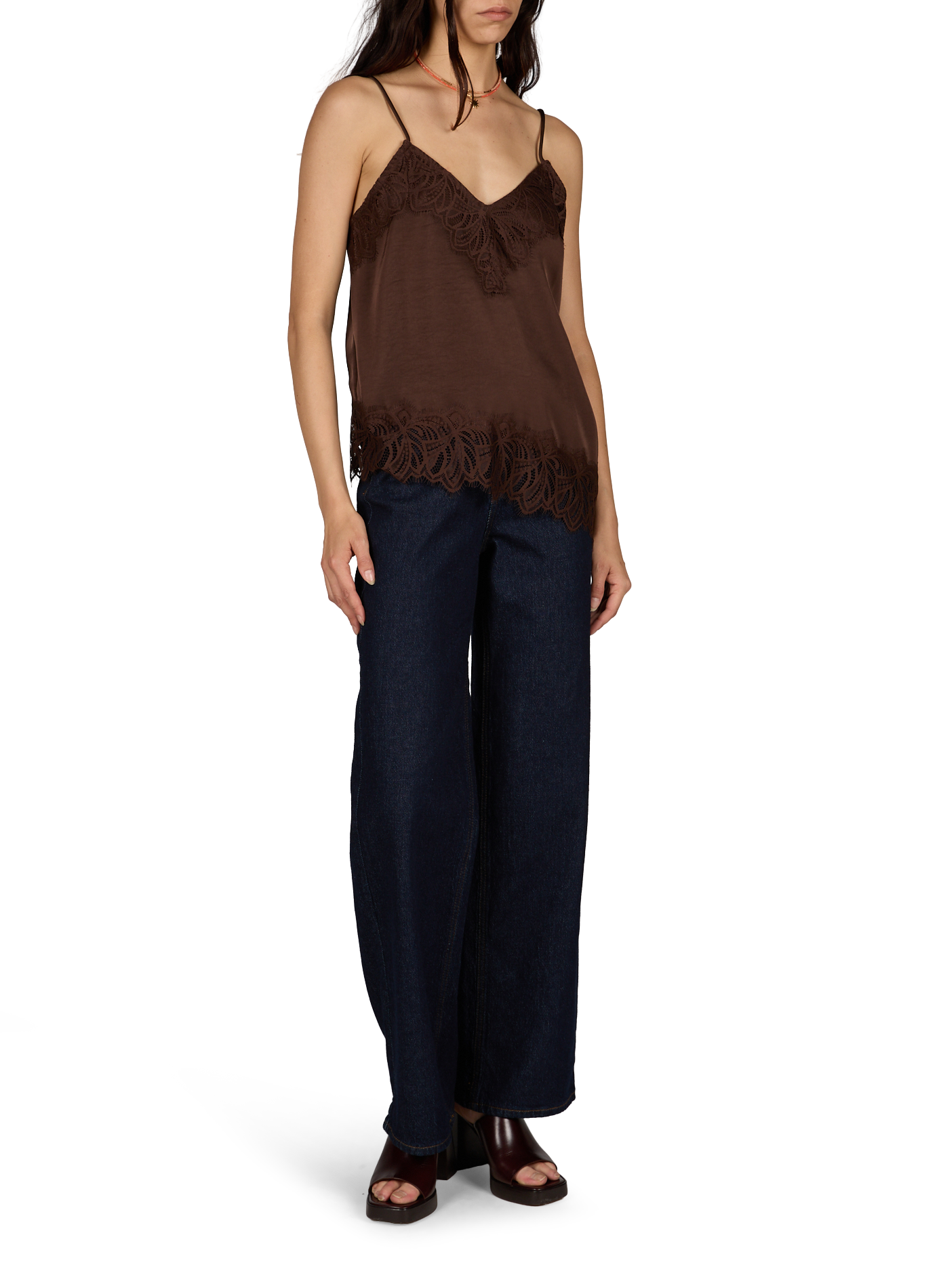 Viléa lace top VILA Brown