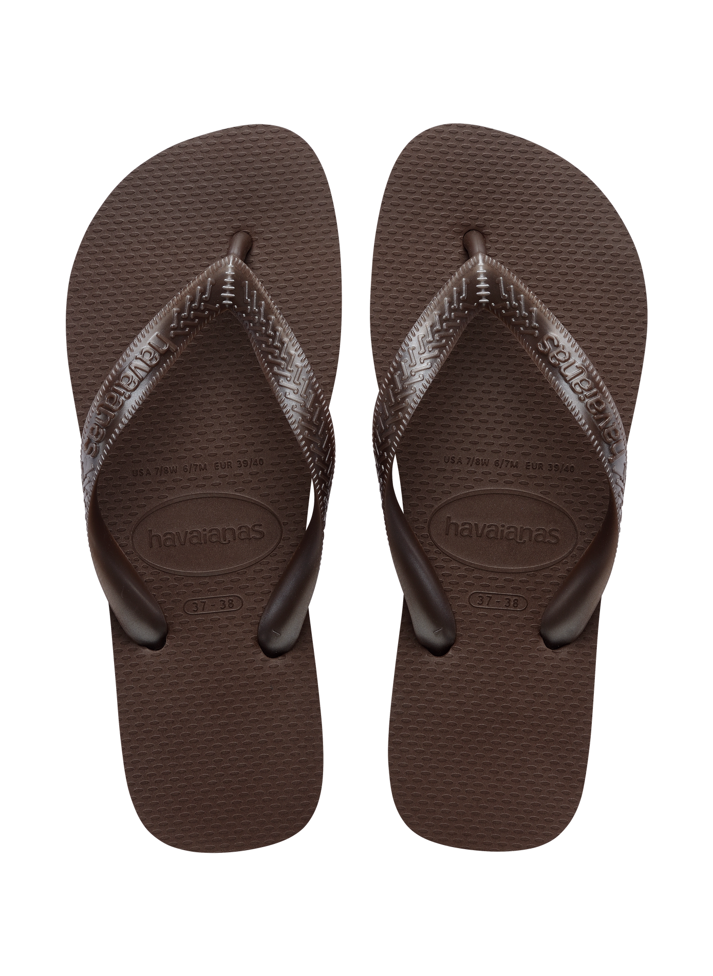 Slanke teenslippers met logo HAVAIANAS Bruin