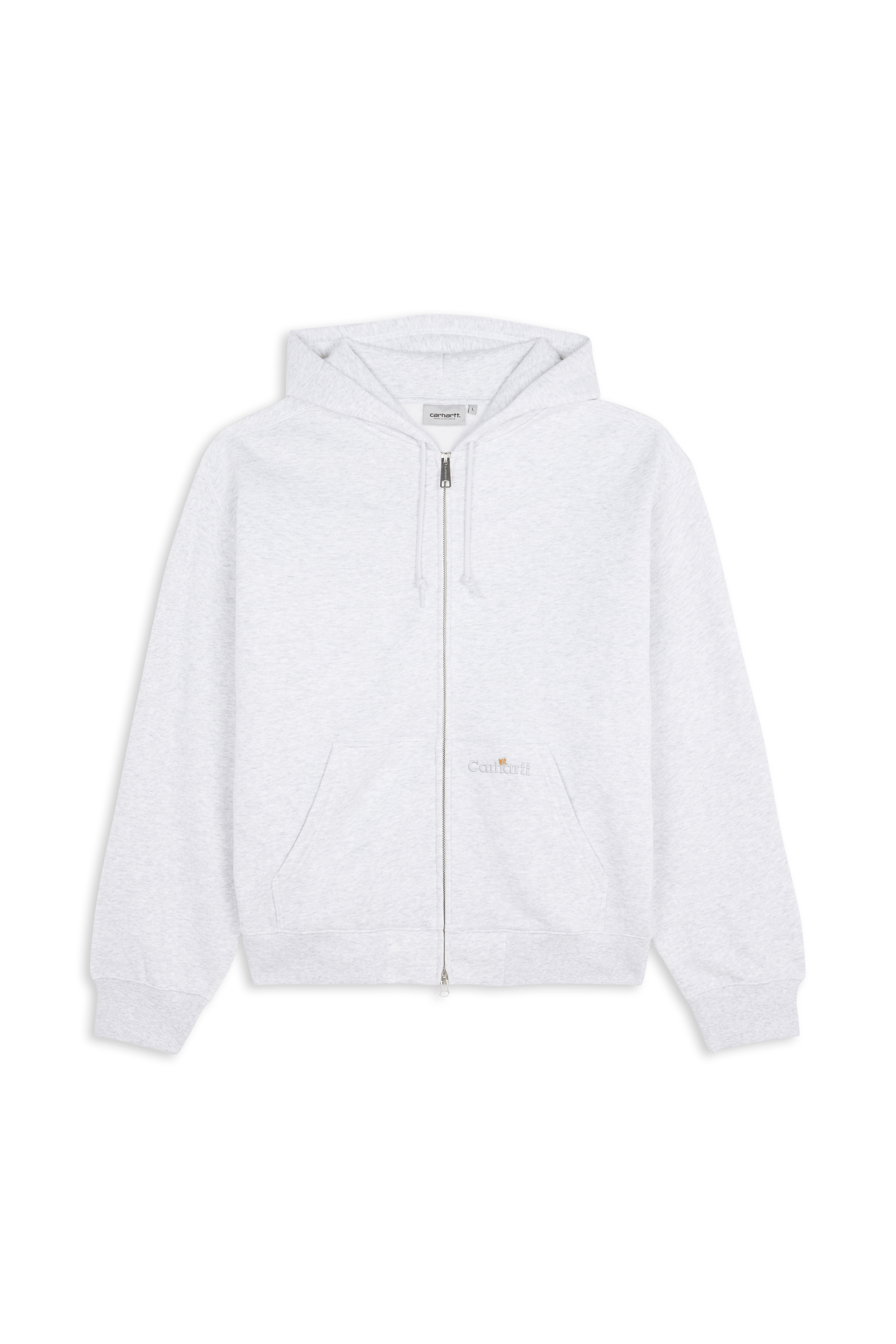 Hoodie zippé hooded wip label sweat jacket CARHARTT WIP Gris
