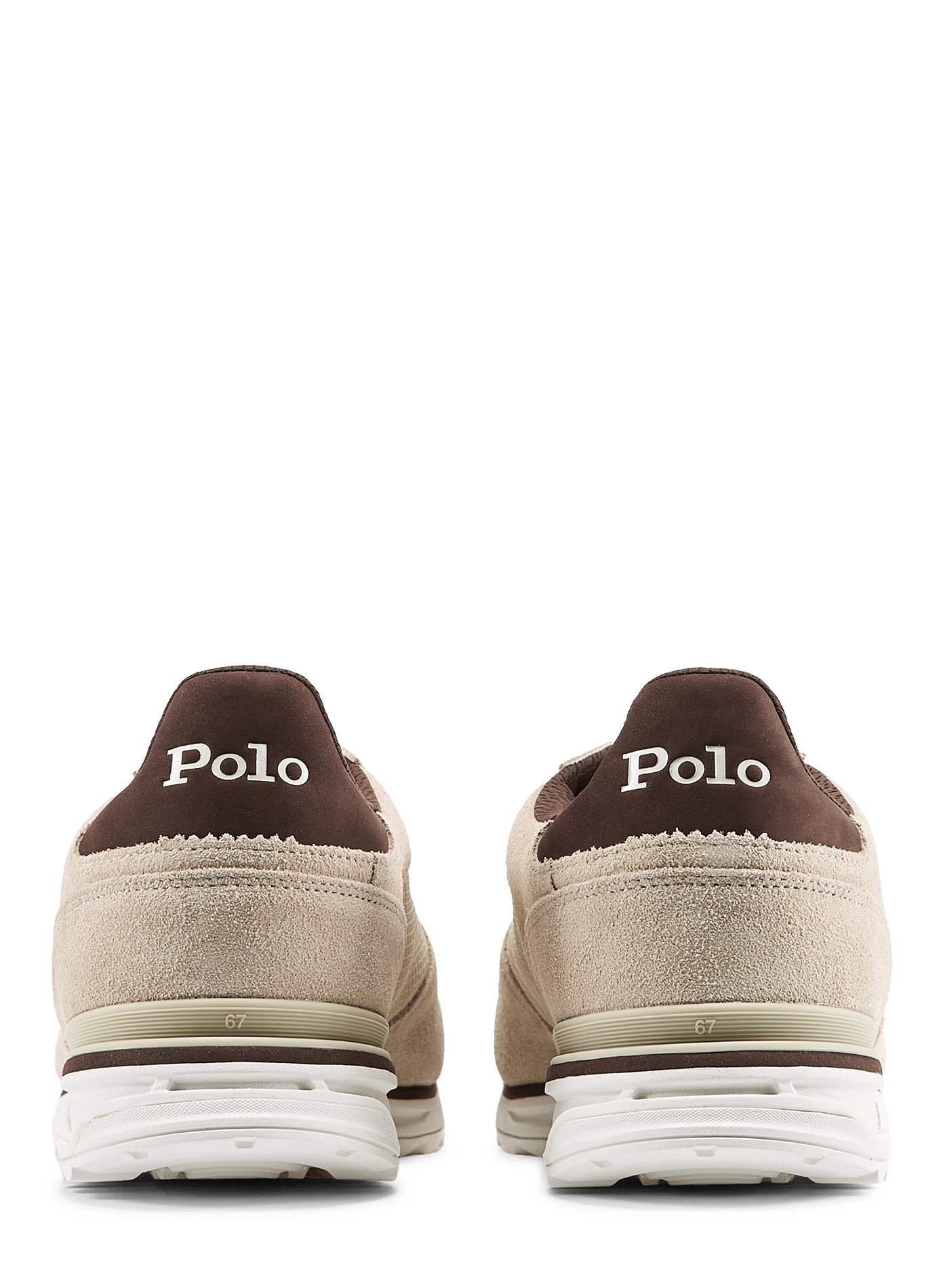 Mixed leather low-top sneakers POLO RALPH LAUREN Beige