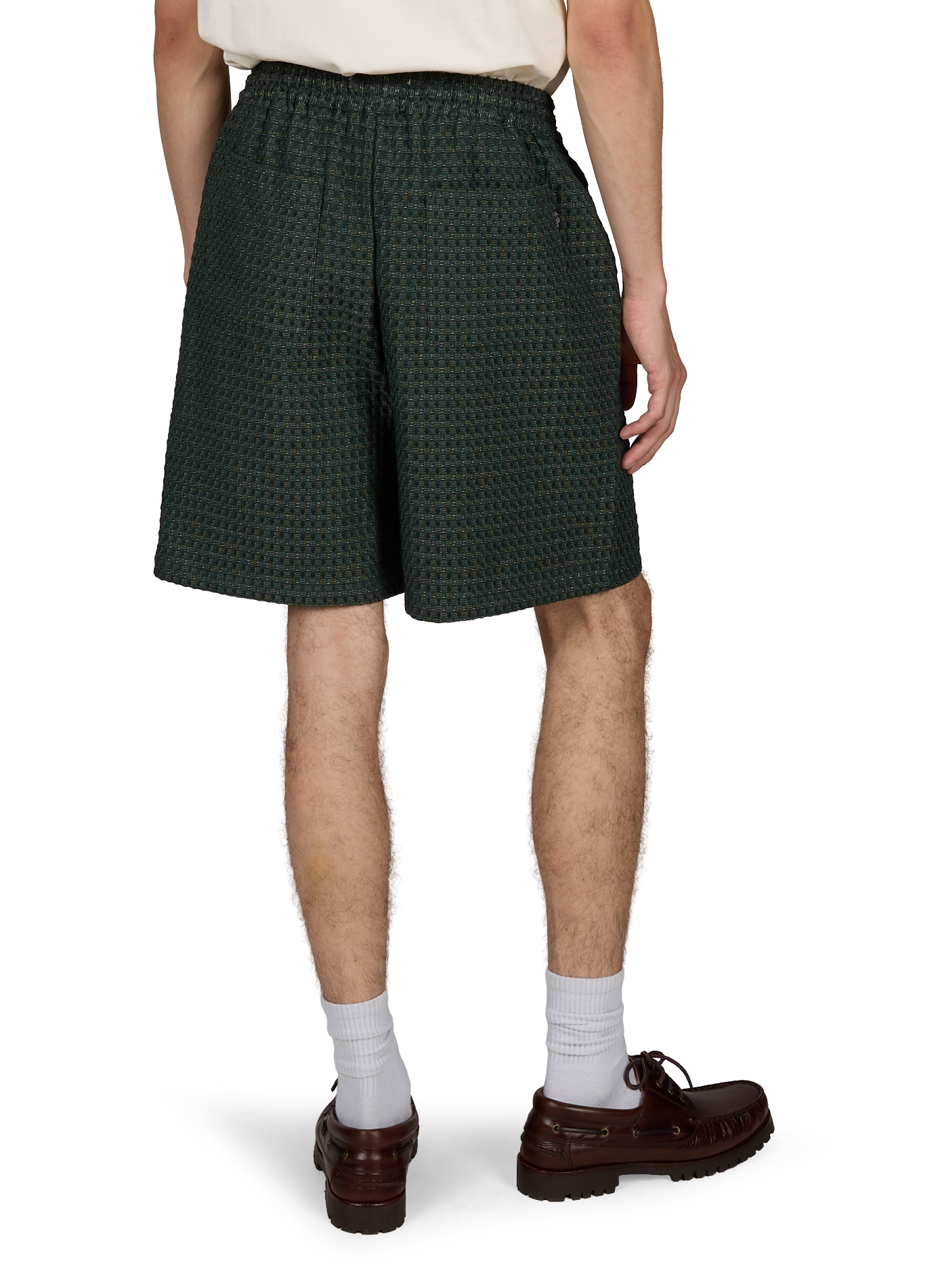 Elasticized cotton shorts LES DEUX Green