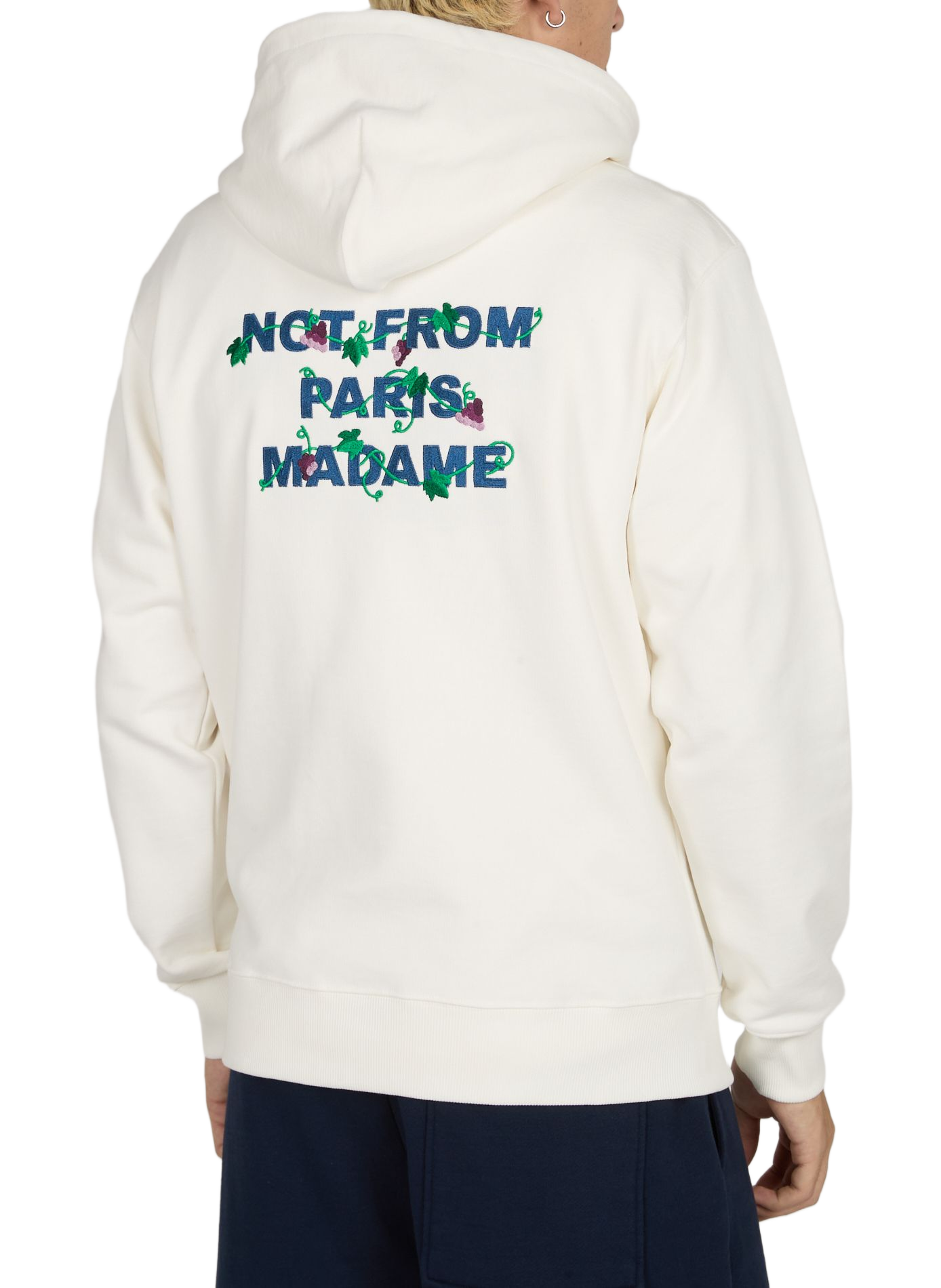 Embroidered hooded sweatshirt DROLE DE MONSIEUR White