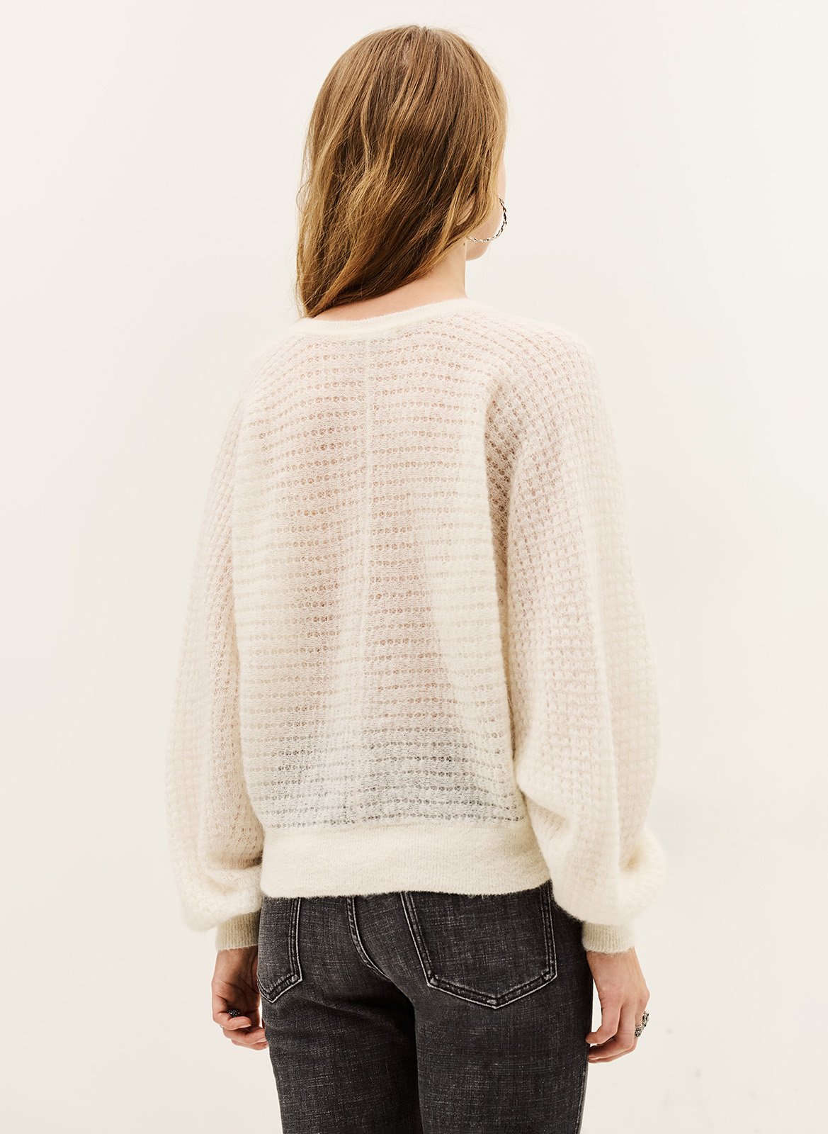 Gilet ample en laine mélangée isolar BA&SH Beige
