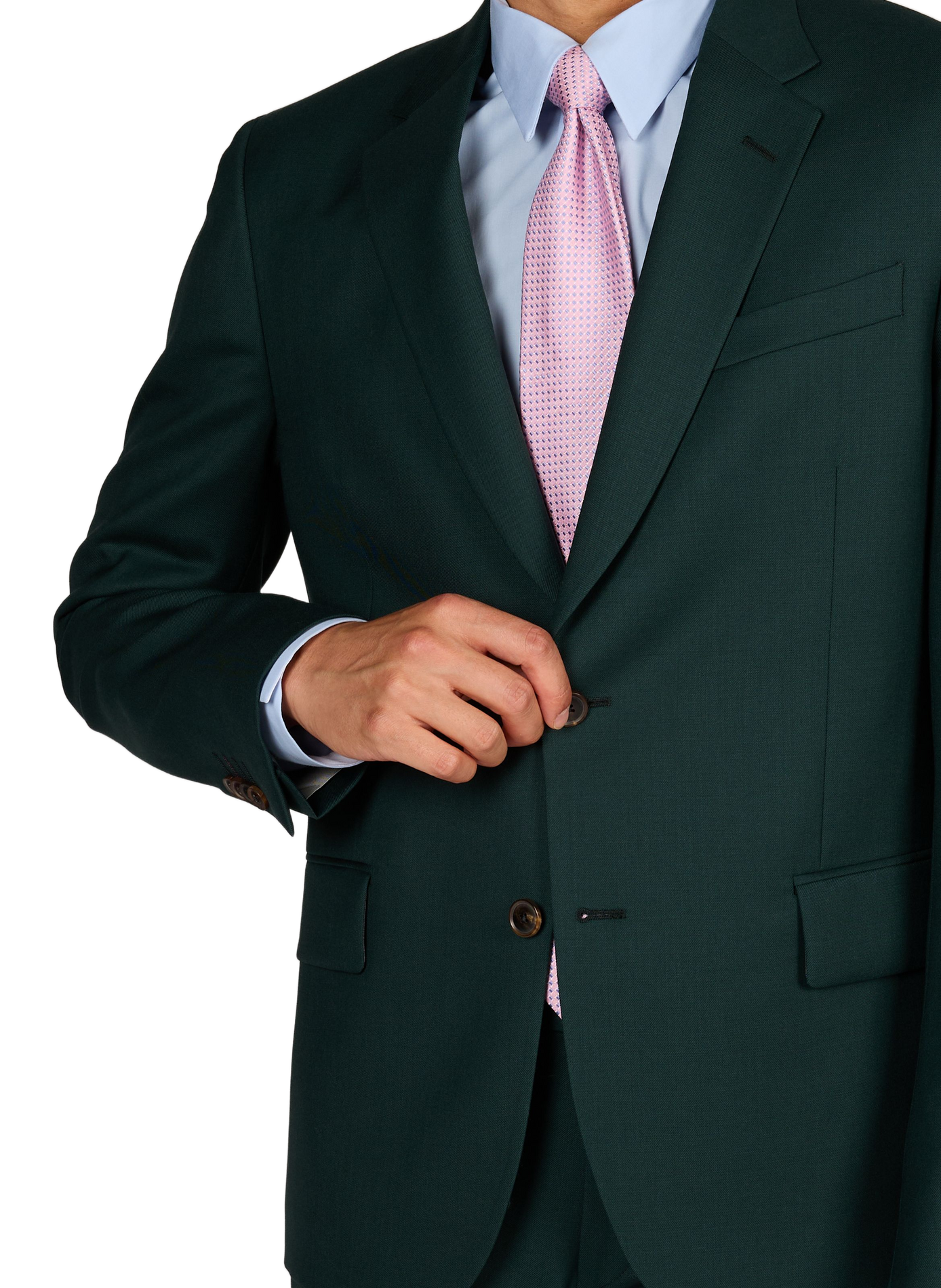 Two-piece solid color wool suit PAUL SMITH Green
