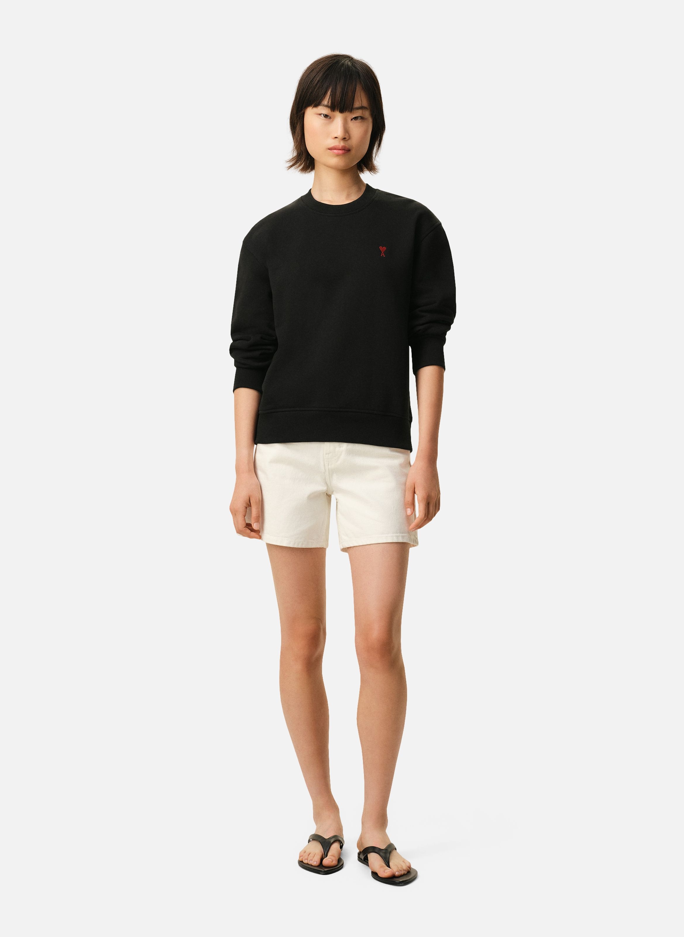 Sweatshirt ami de coeur rouge unisexe AMI PARIS Noir