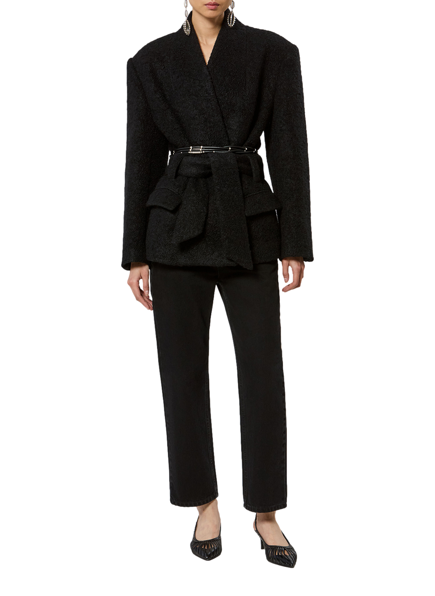 Syndra Wollbouclé und Alpaka Jacke ISABEL MARANT Schwarz